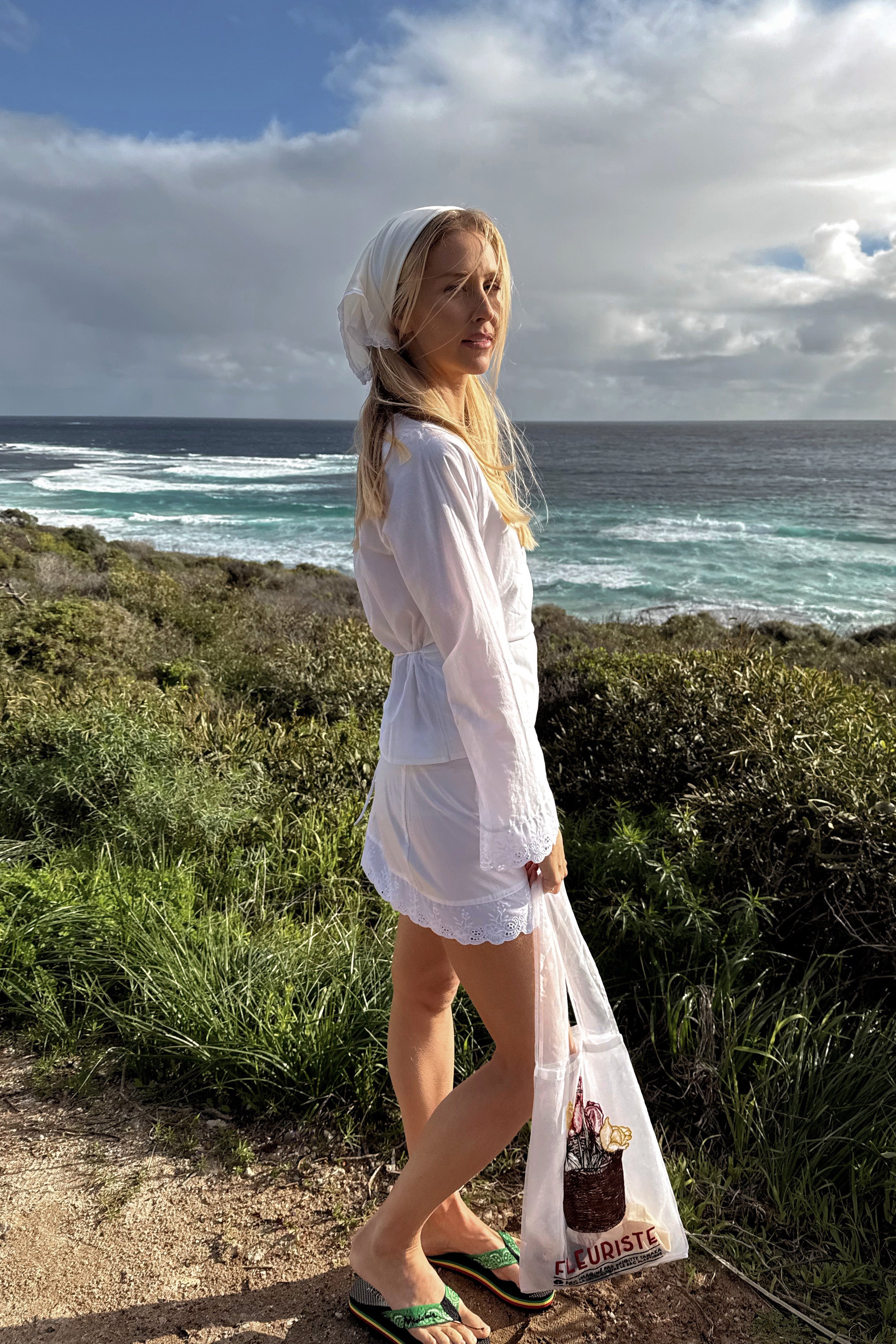 Cotton Fabienne Mini Skirt in Ivory