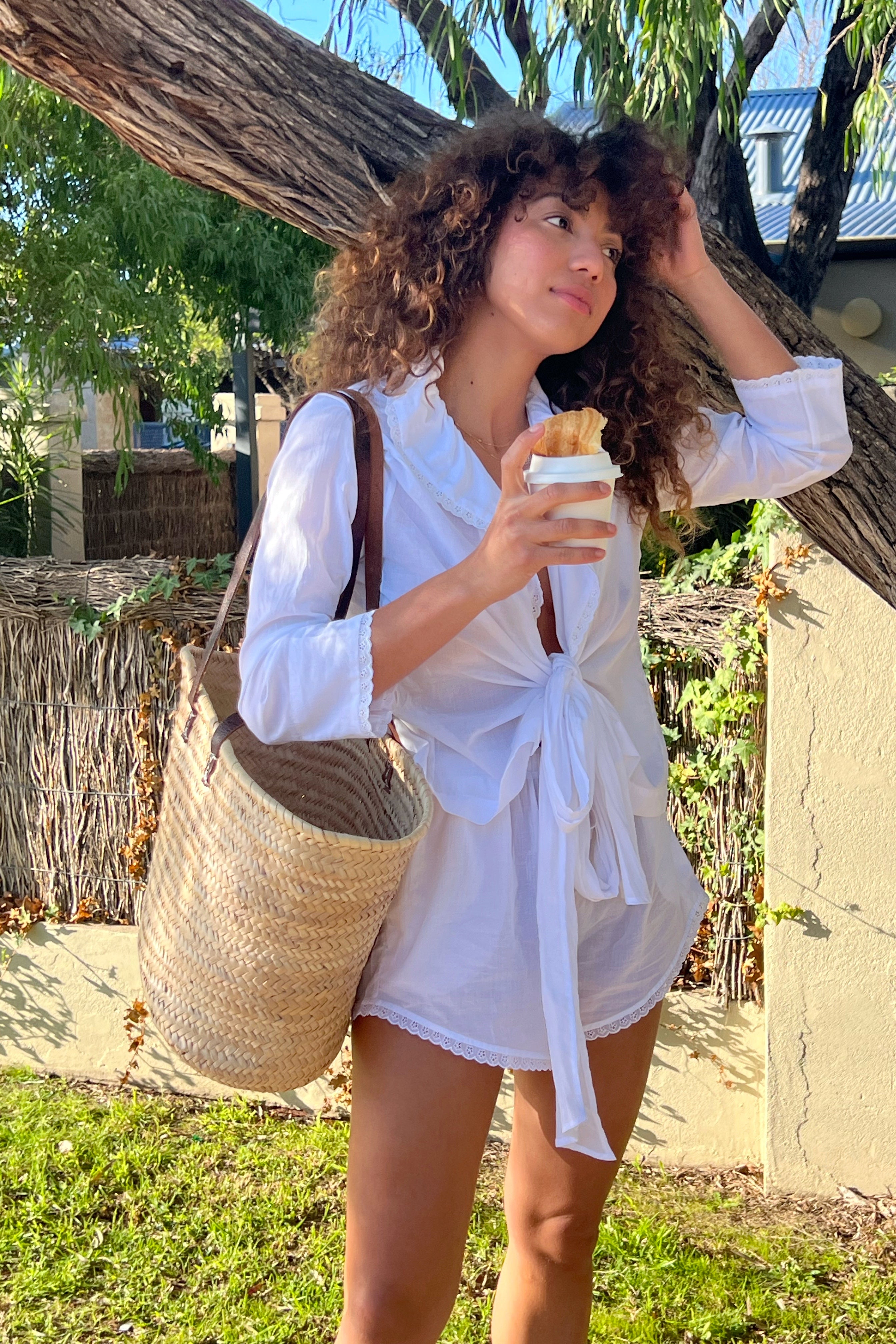 Daisy Trim Daily Short in Ivory