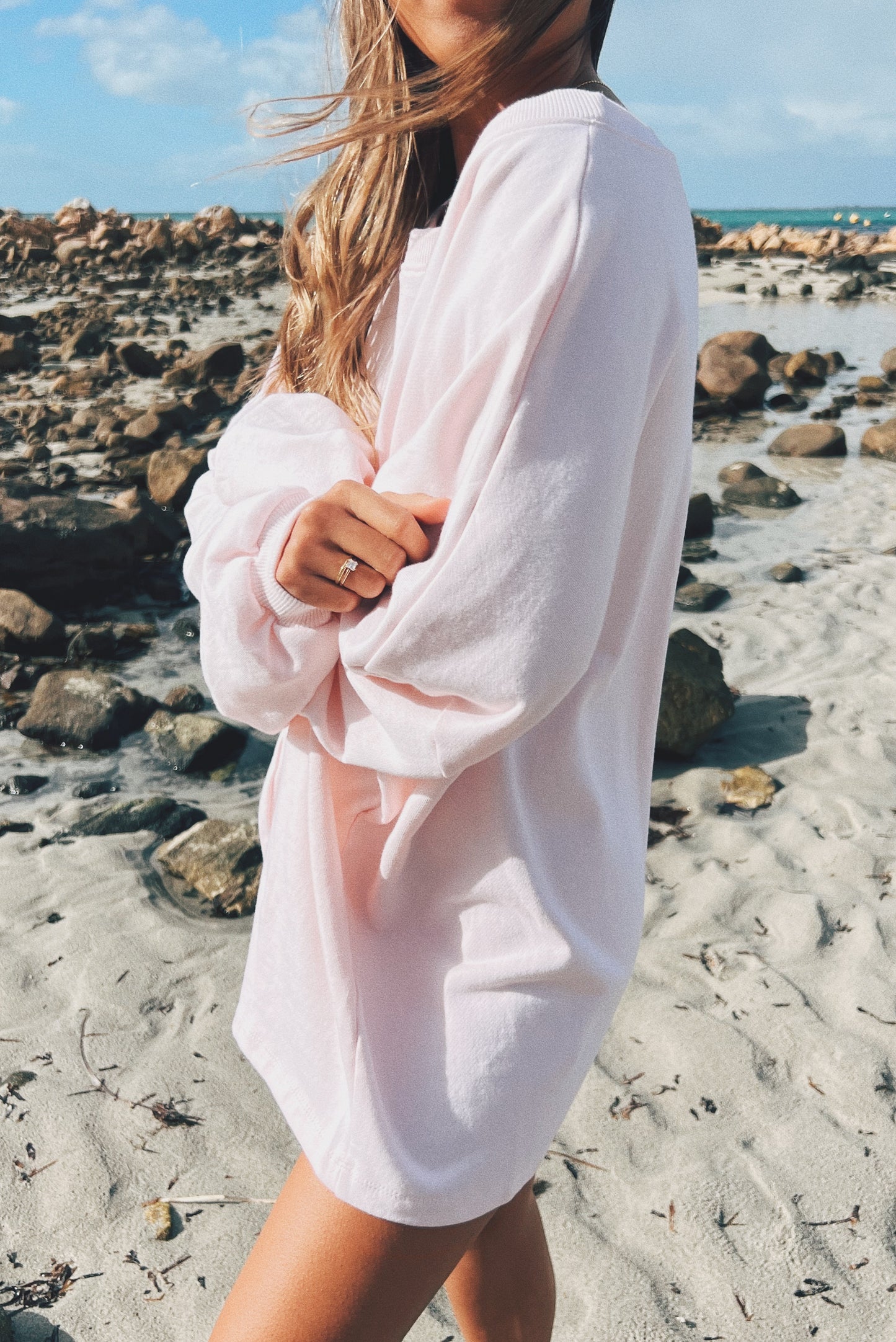 Oversized Jumper in Pale Pink