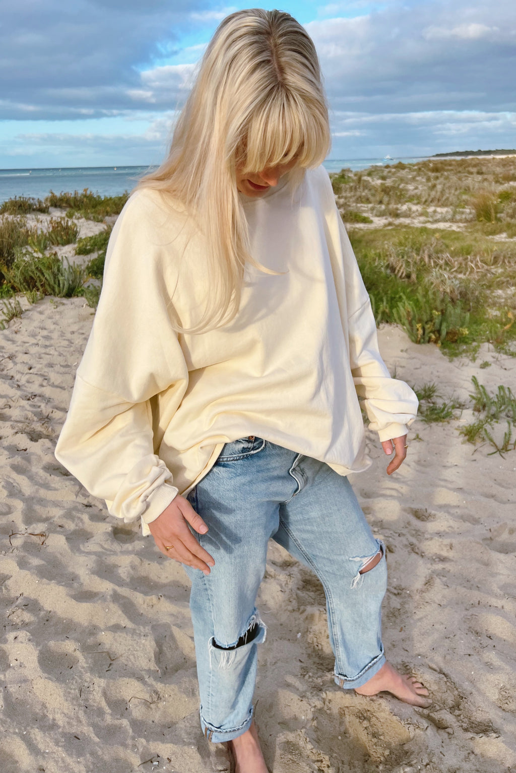 Oversized Jumper in Butter
