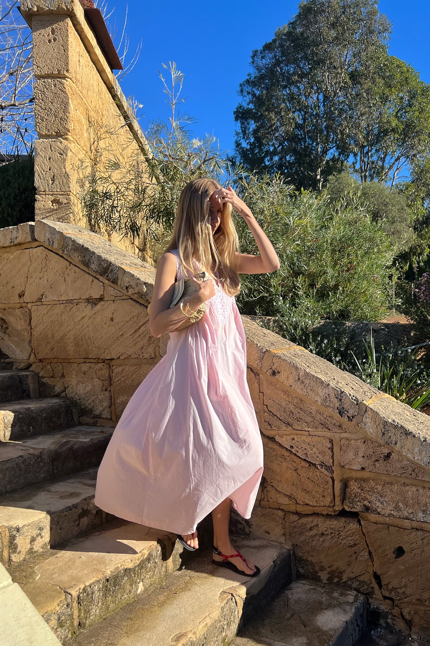 Vintage Cotton Gown in Blush