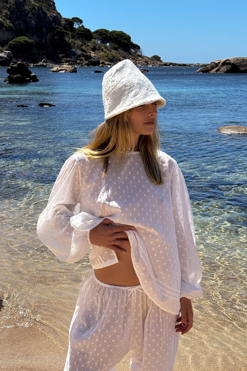 Brontë Hat in Pearl