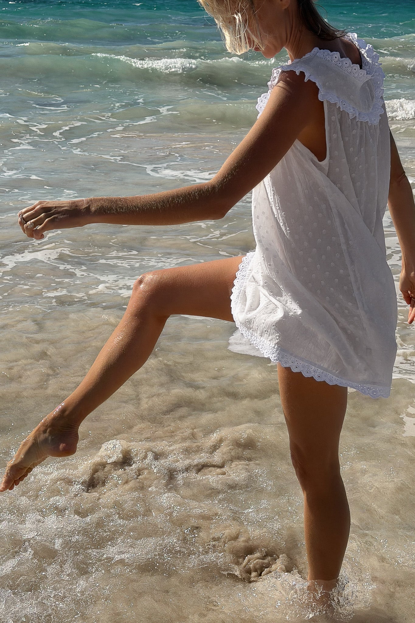 Dorian Mini Dress in Ivory