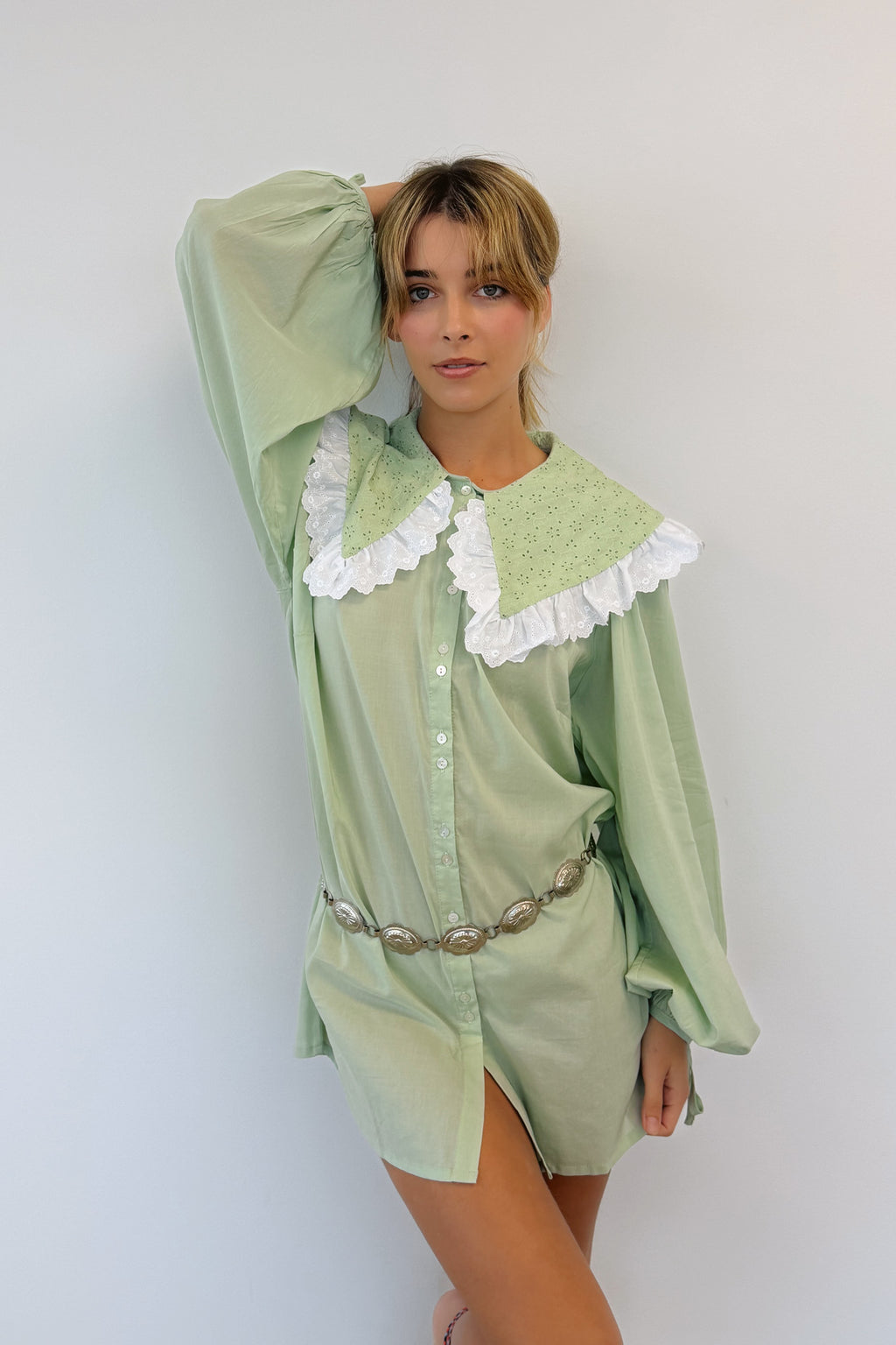 Harrie Mini Dress in Seafoam