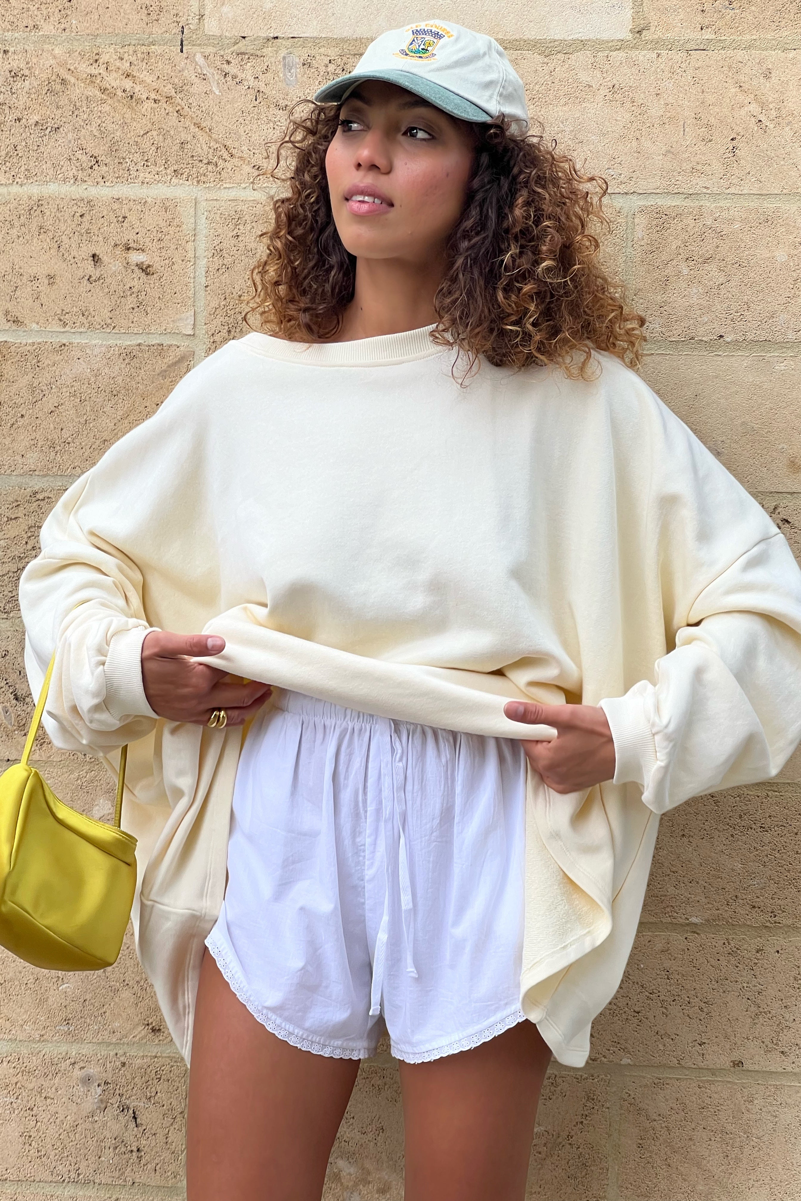 Daisy Trim Daily Short in Ivory