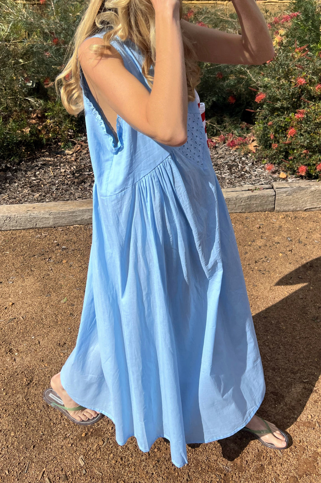 Vintage Cotton Gown in Baby Blue