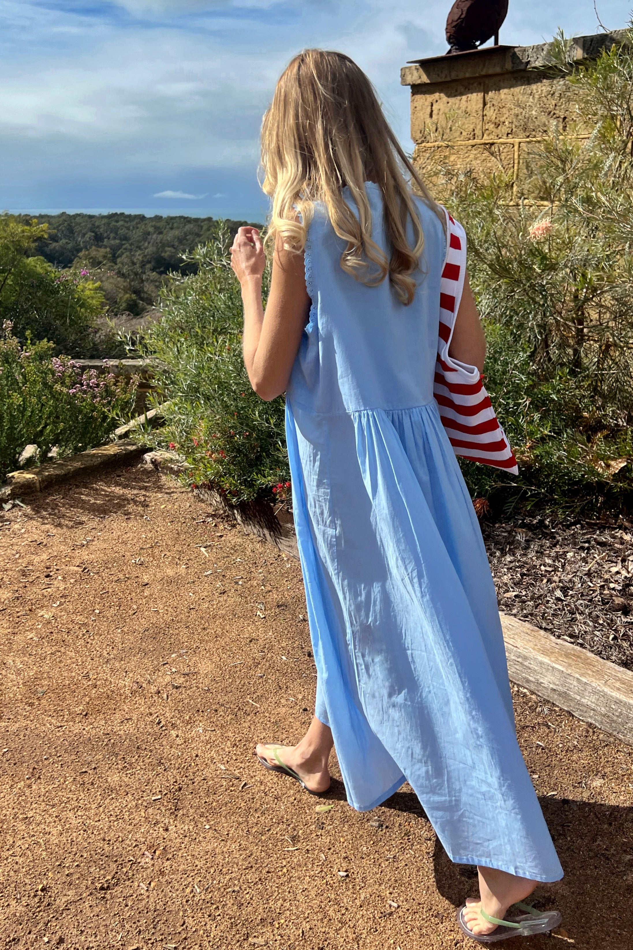 Vintage Cotton Gown in Baby Blue