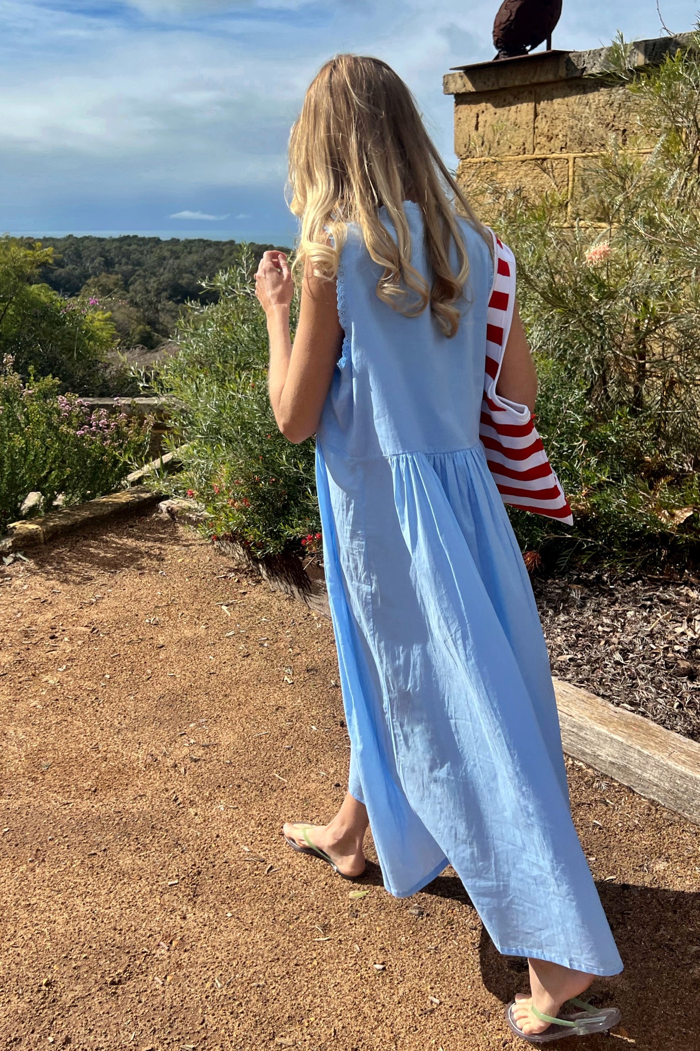 Vintage Cotton Gown in French Blue