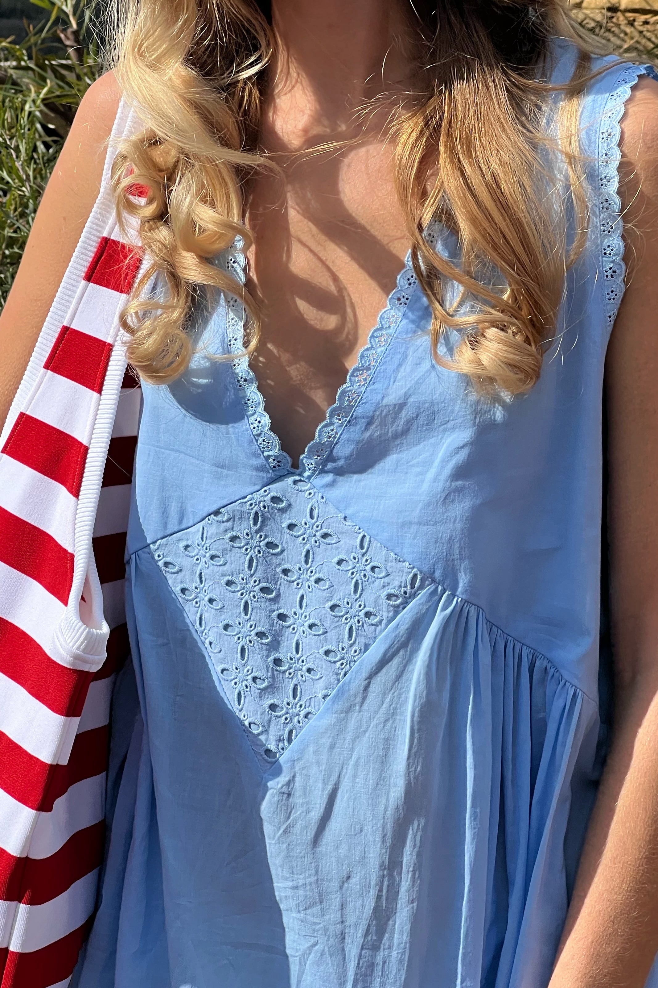 Vintage Cotton Gown in Baby Blue