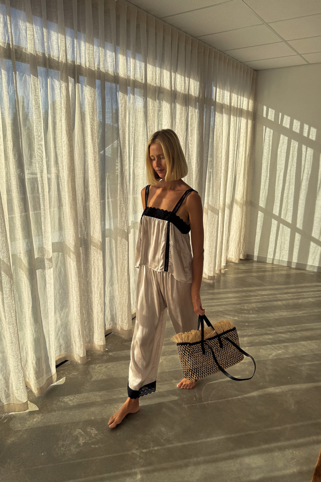 Silk Antique Summer Pant in Champagne