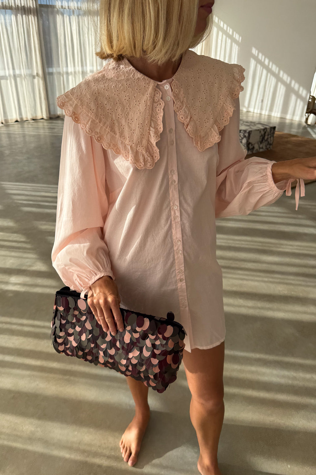 Harrie Mini Dress in Peach