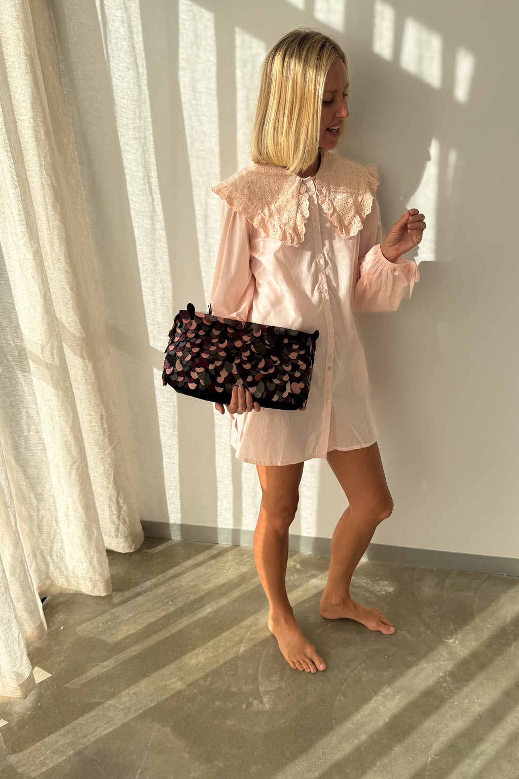 Harrie Mini Dress in Peach