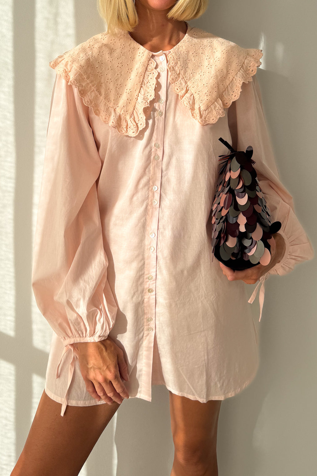 Harrie Mini Dress in Peach