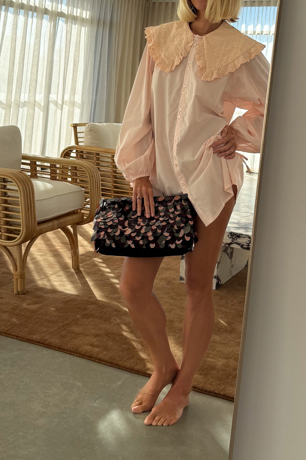 Harrie Mini Dress in Peach