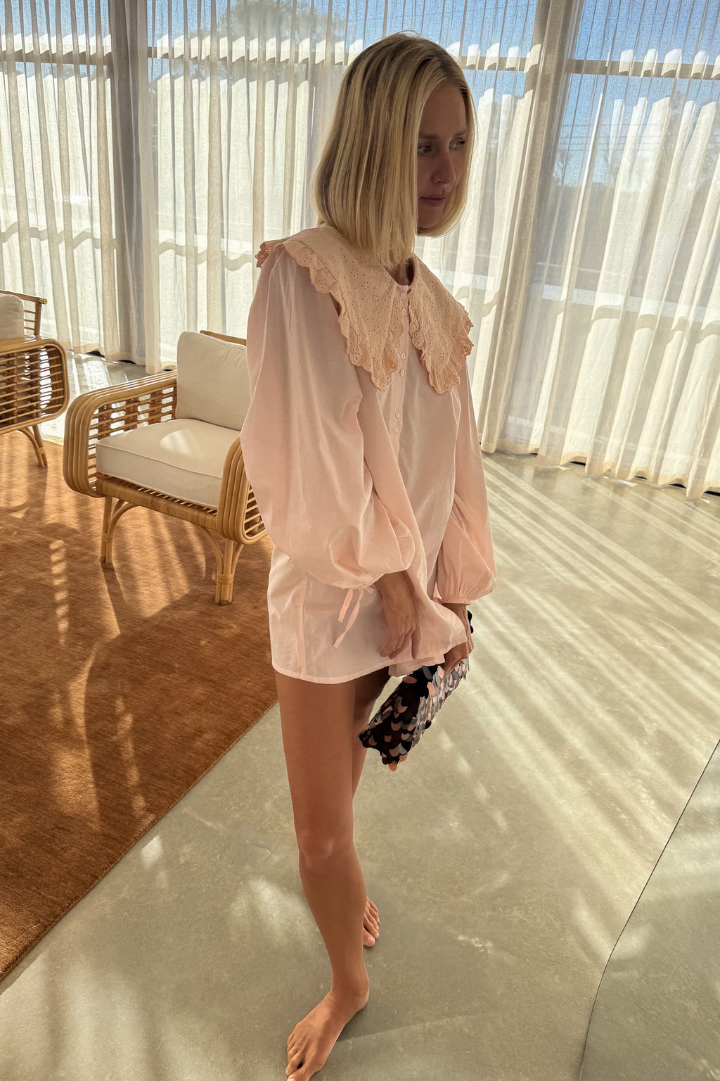 Harrie Mini Dress in Peach