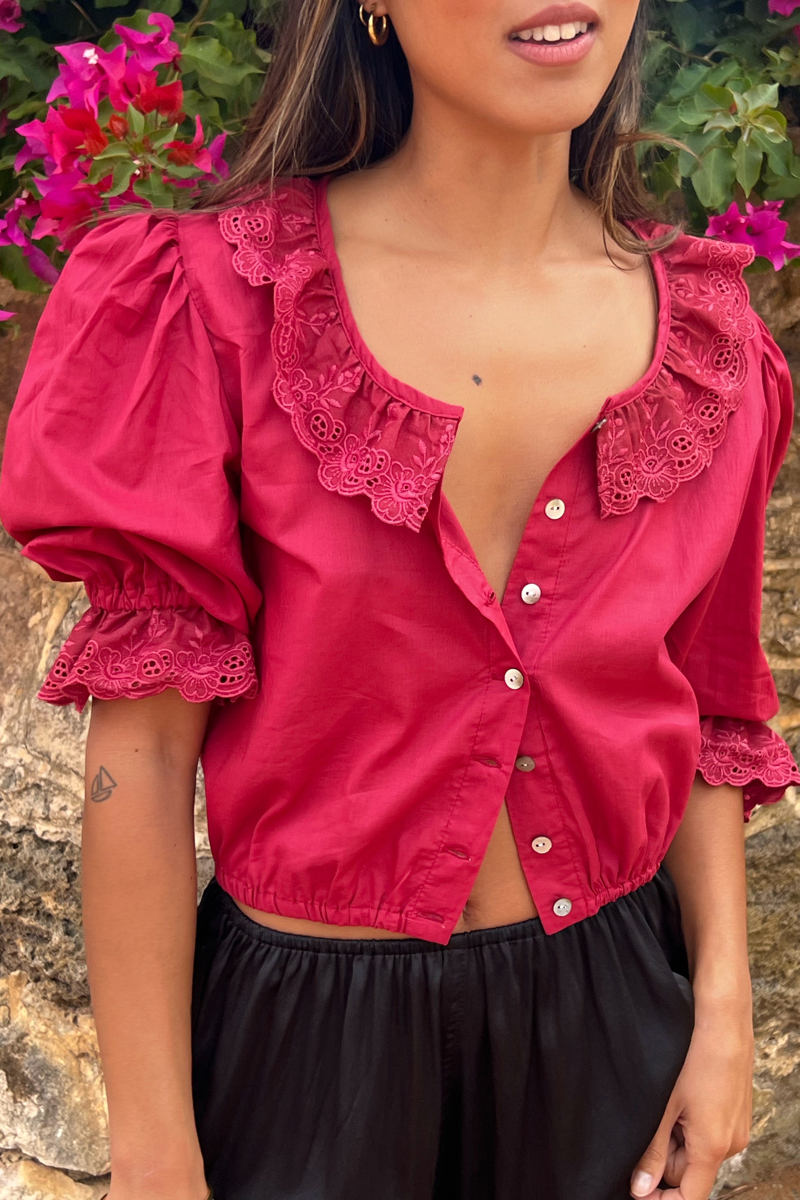 Antique Blouse in Cherry