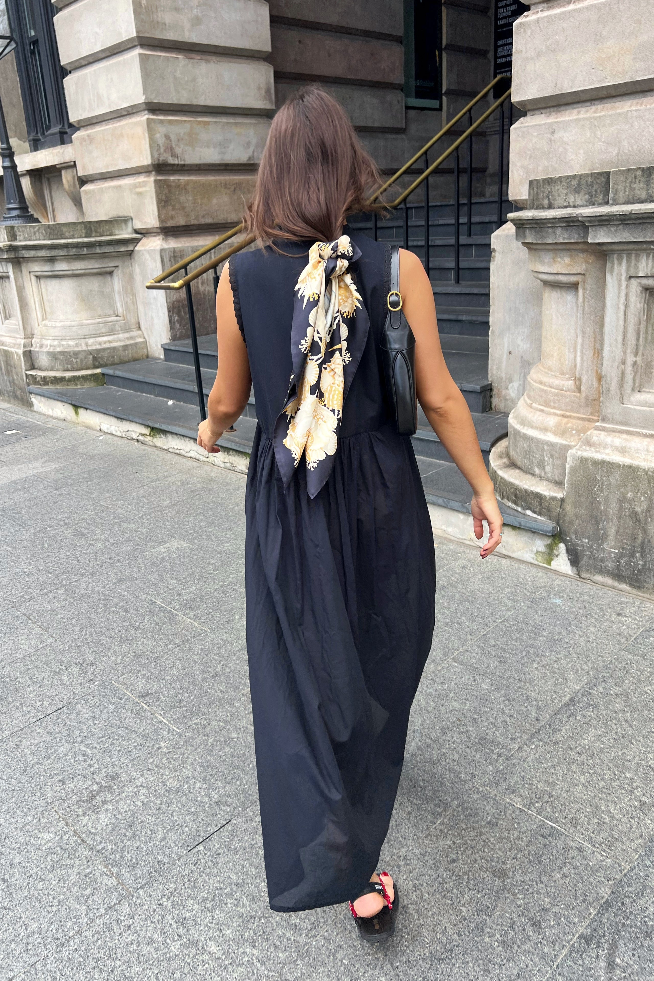 LANEWAY THE LABEL Vintage Cotton Gown in Noir — free download