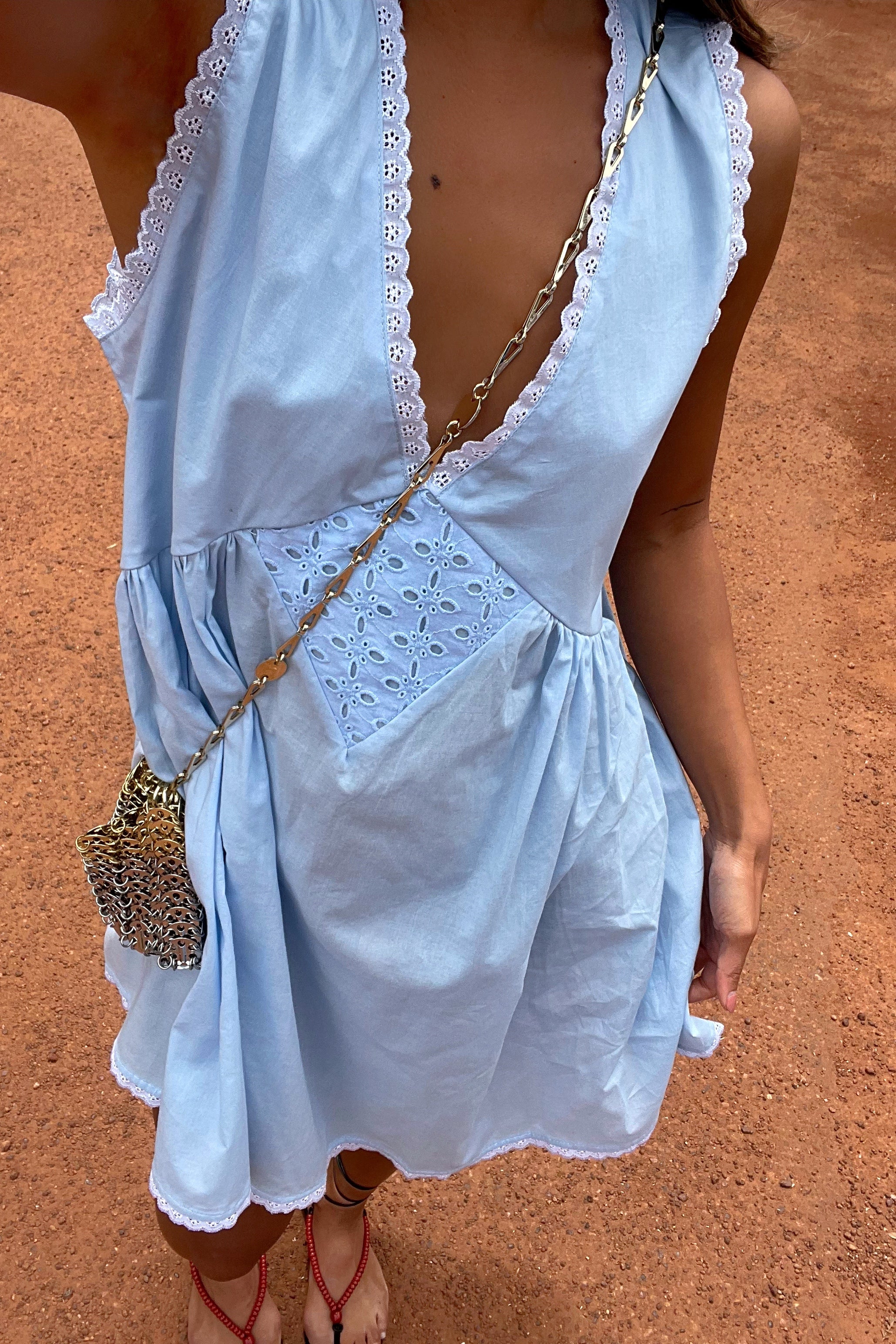 LANEWAY THE LABEL Vintage Cotton Mini in Baby Blue LANEWAY THE LABEL Vintage Cotton Mini in Baby Blue