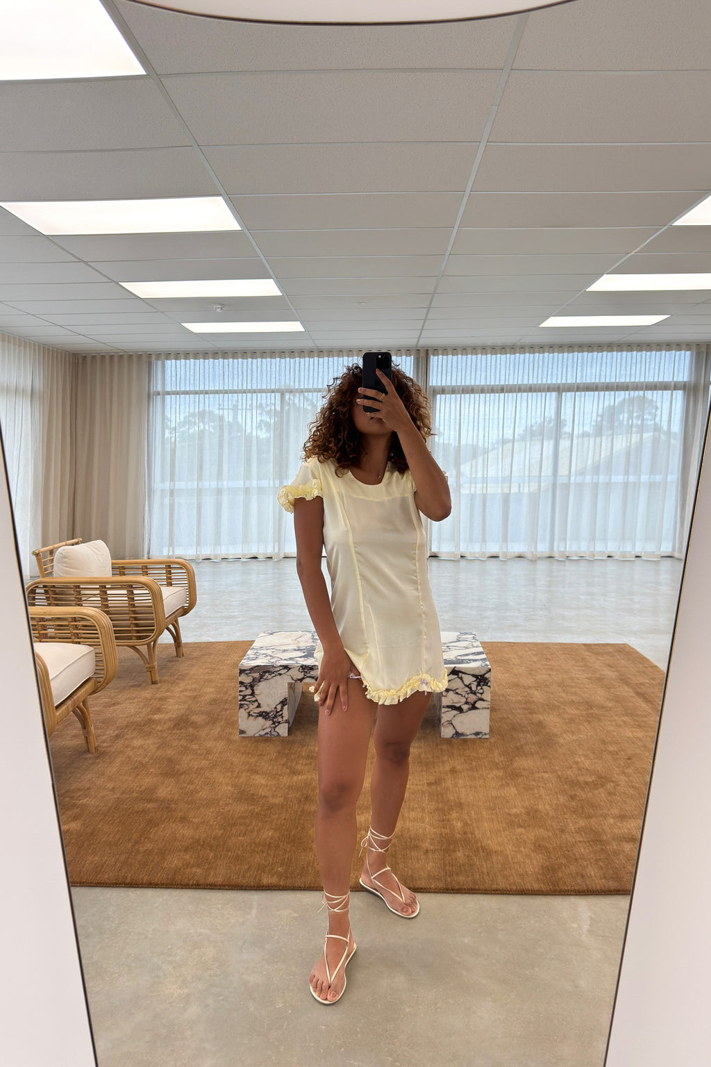 Lola Mini Dress in Butter