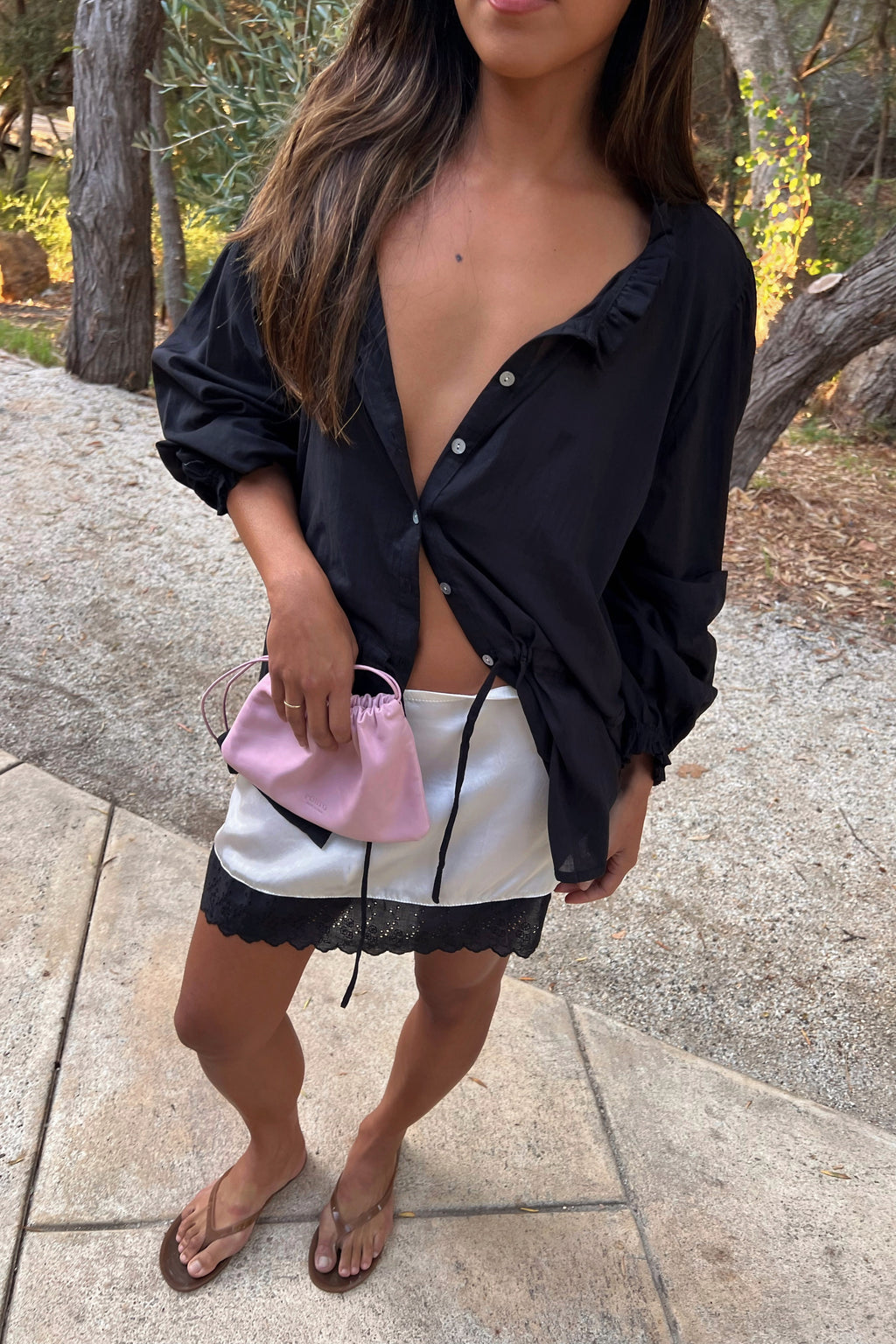 Fabienne Mini Skirt in Ivory Silk