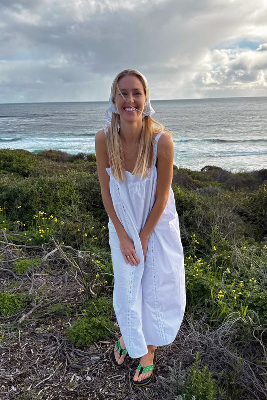 Silk Daisy Bandana in Ivory