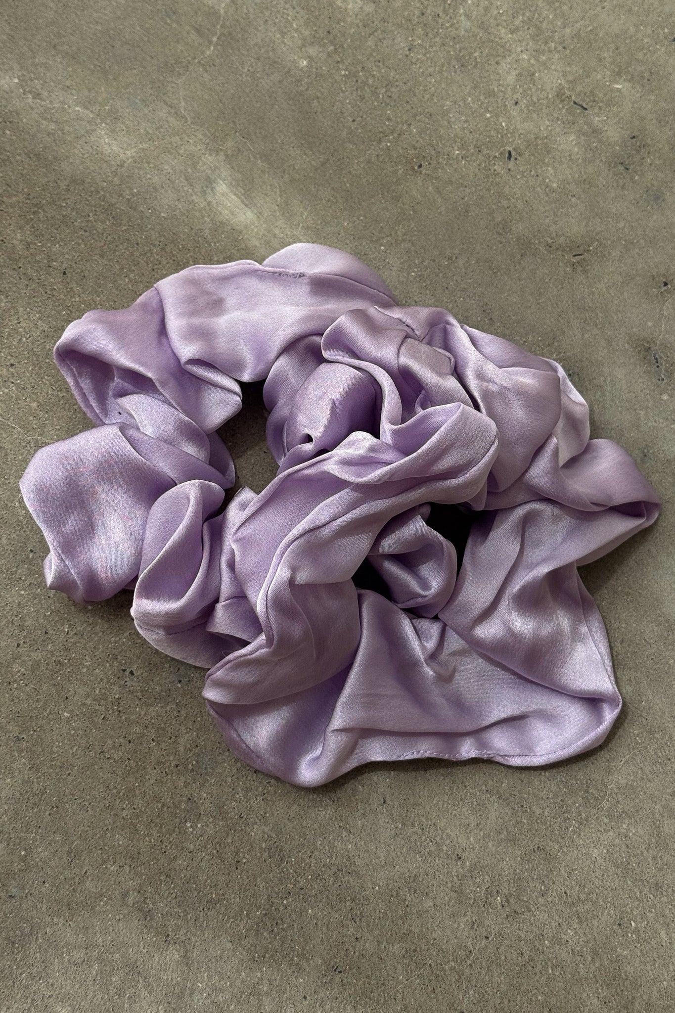 Cream Puff Silk Scrunchie in Lilac