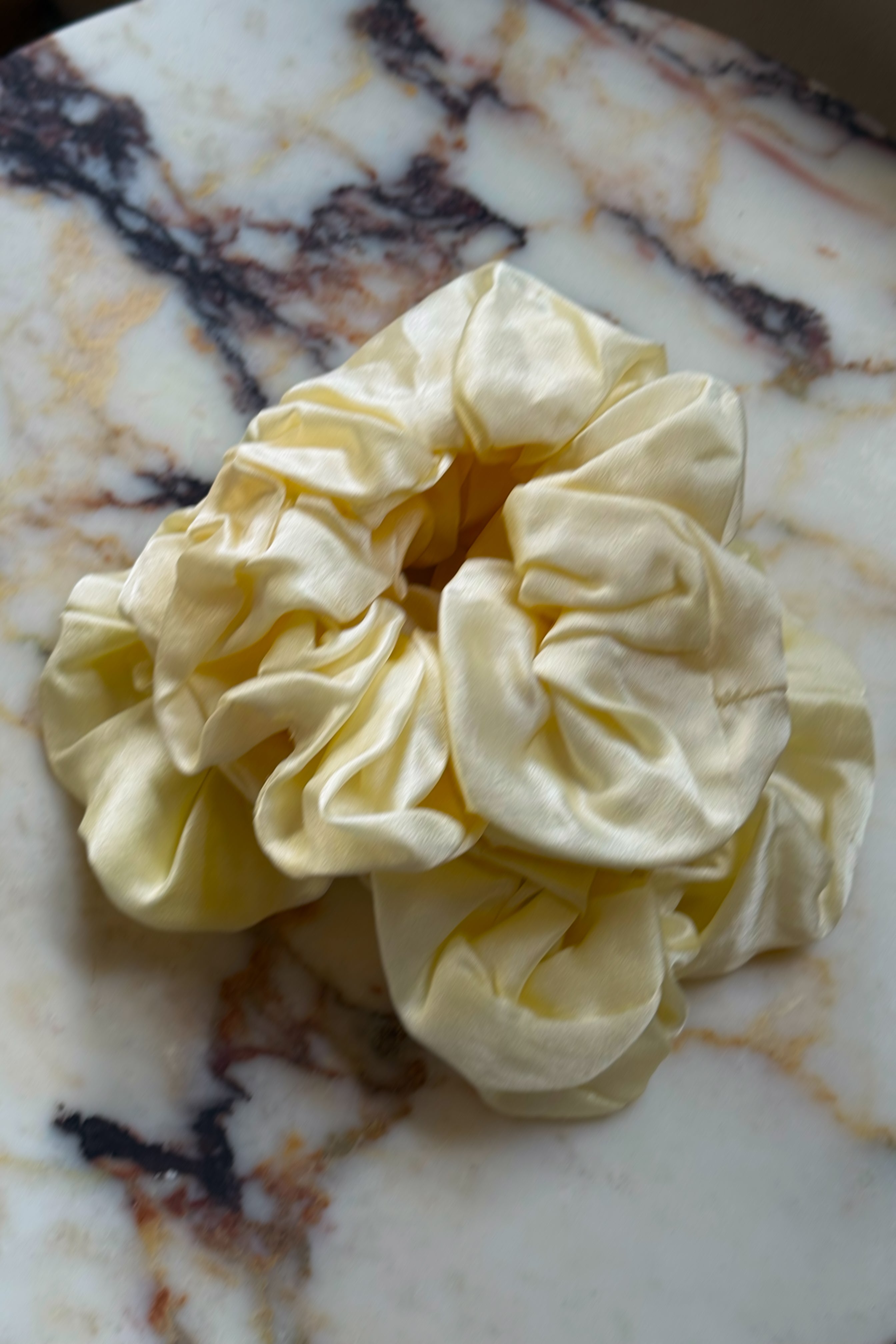 Cream Puff Silk Scrunchie in Butter