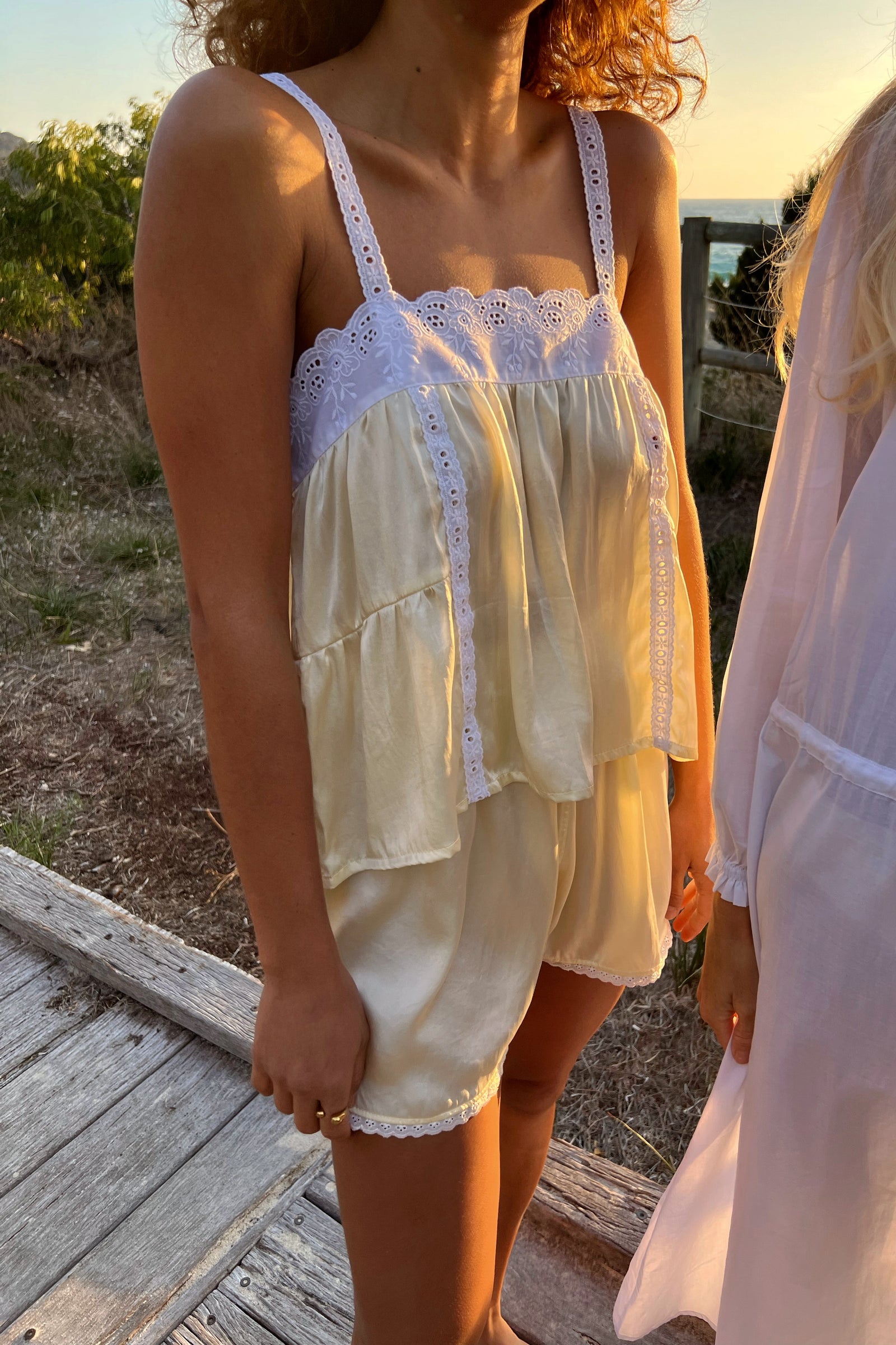 LANEWAY THE LABEL Silk Immy Top in Butter — free download