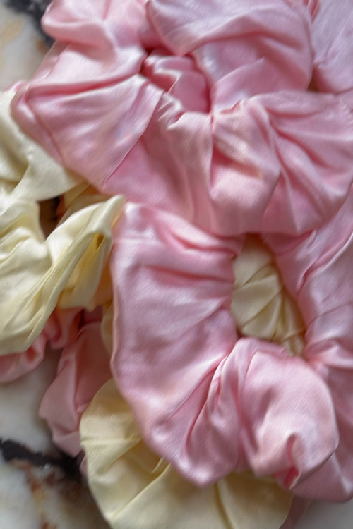 Cream Puff Silk Scrunchie in Blush