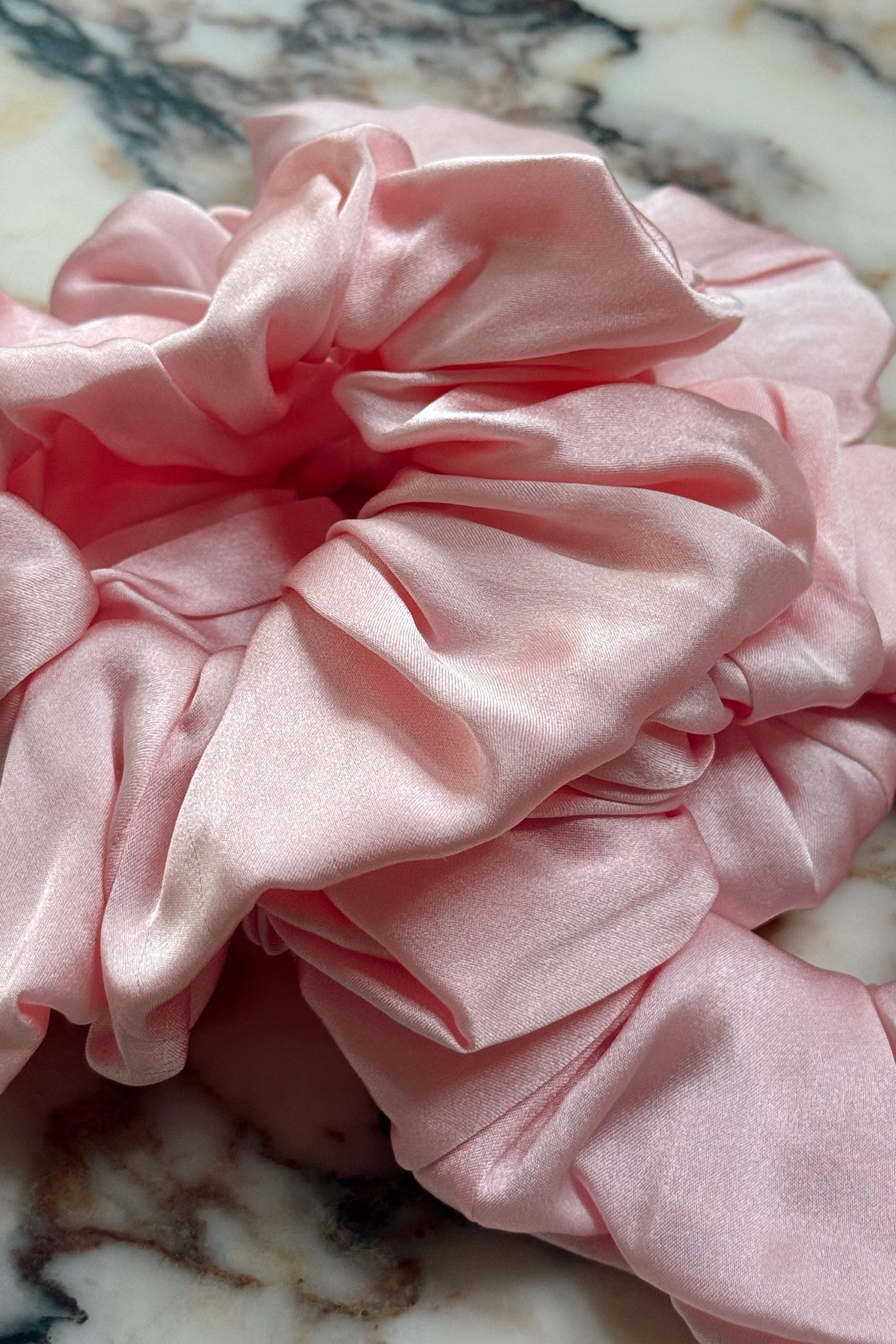 Cream Puff Silk Scrunchie in Blush