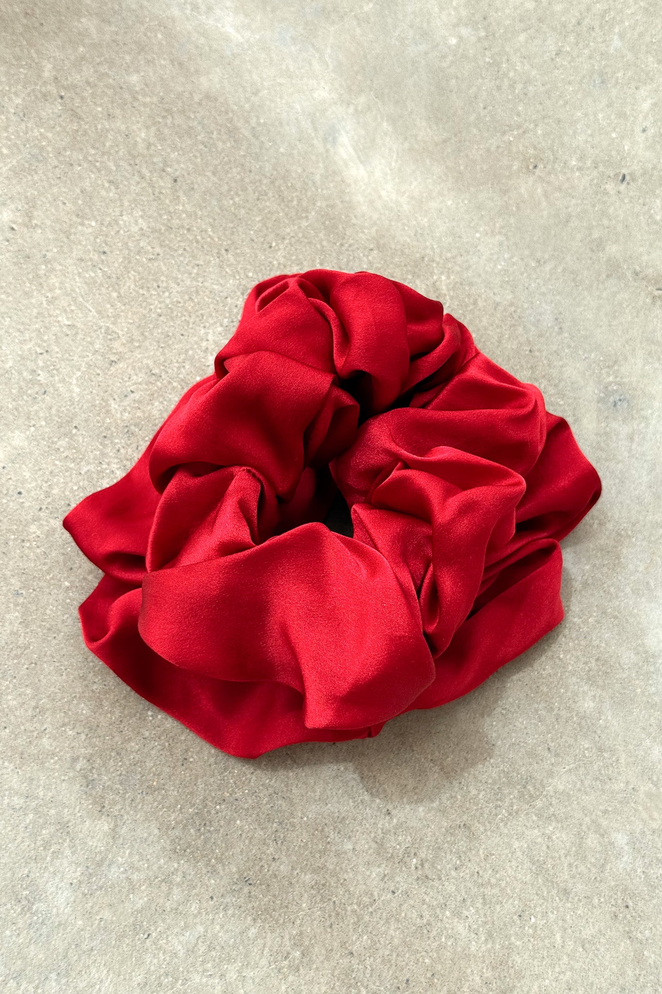 Cream Puff Silk Scrunchie in Cherry