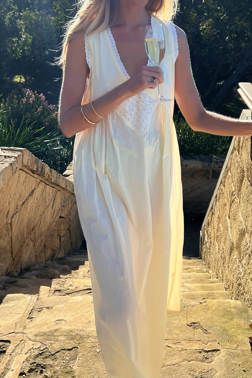 Vintage Cotton Gown in Butter