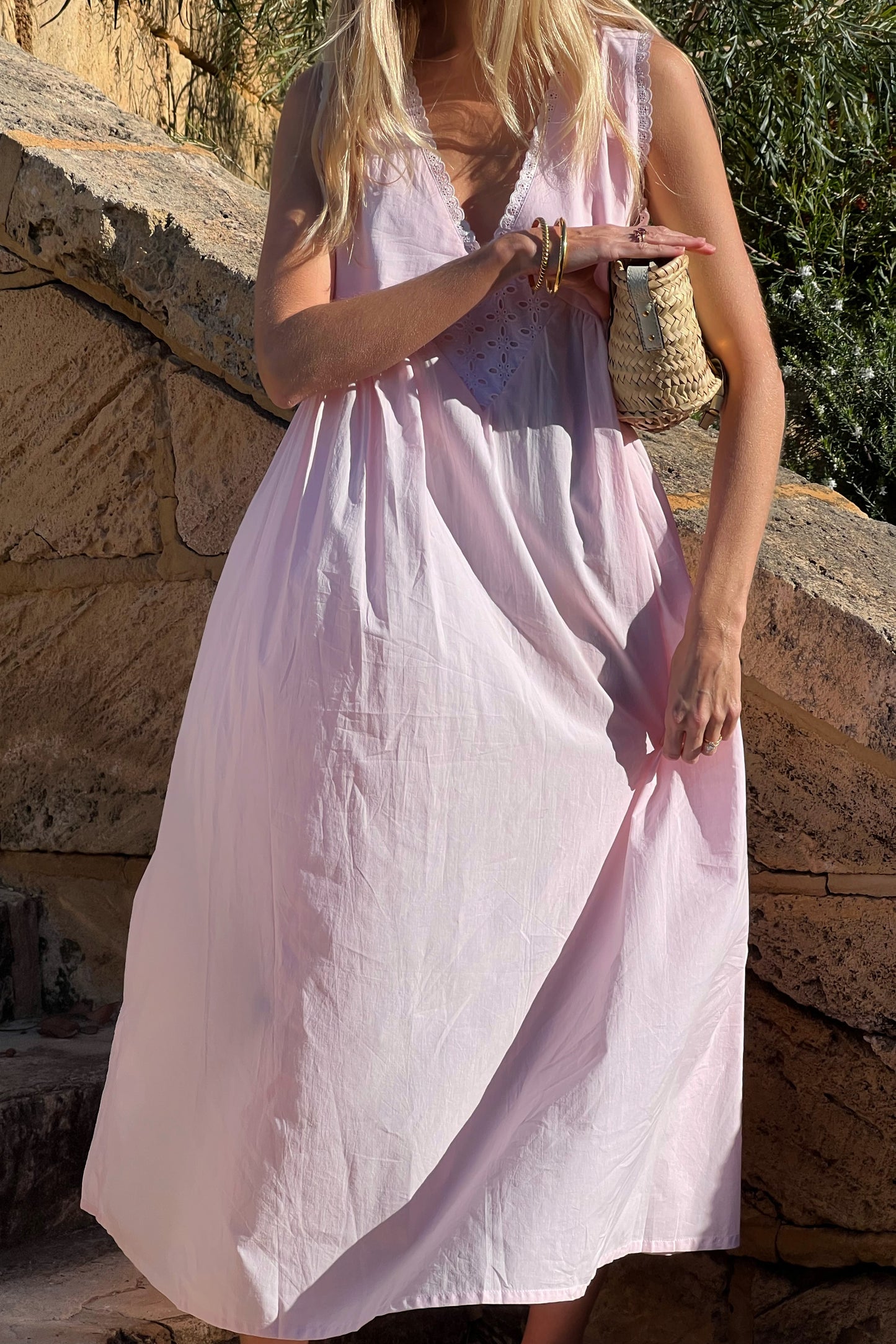 Vintage Cotton Gown in Blush