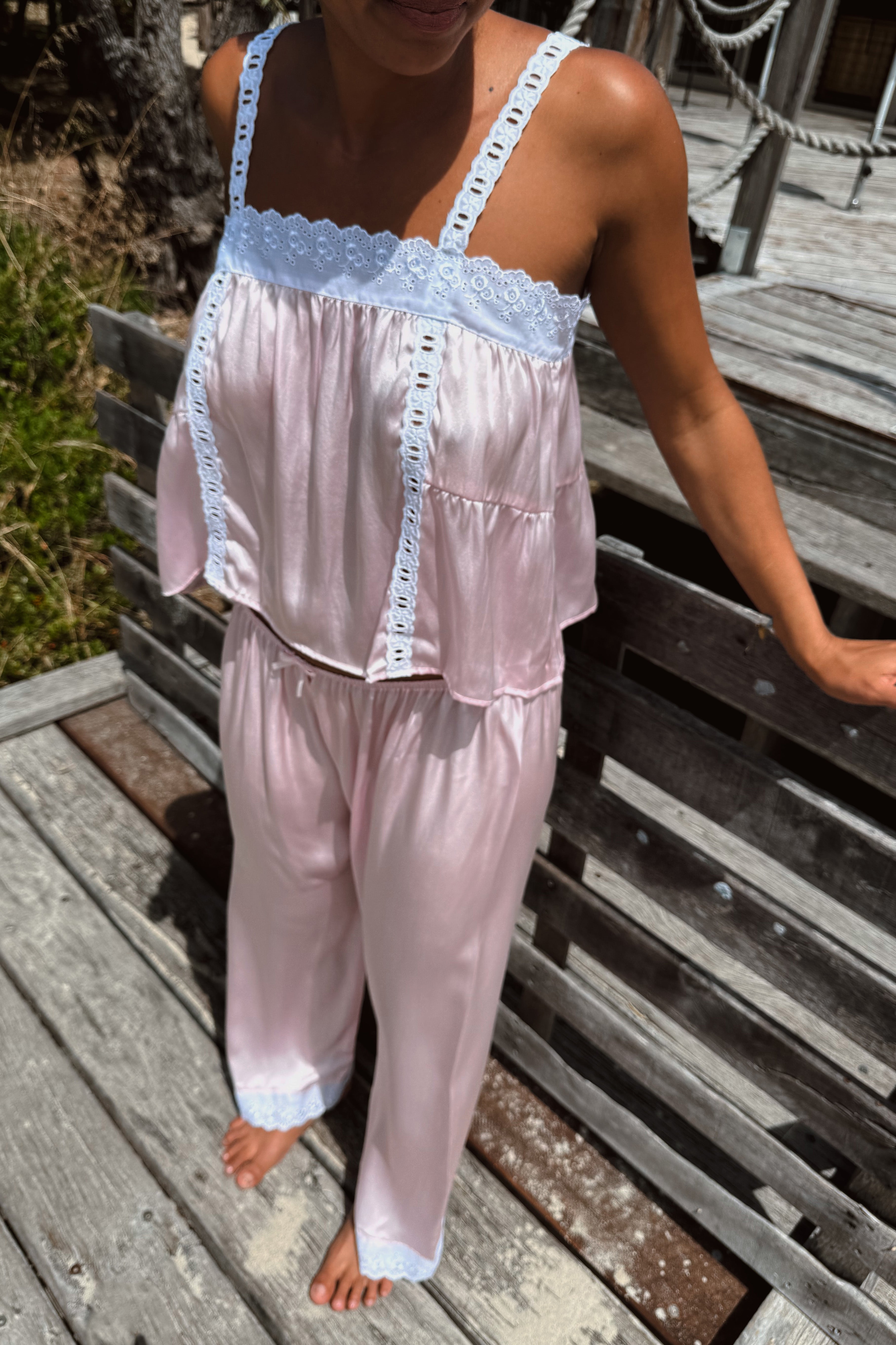 Silk Antique Summer Pant in Blush