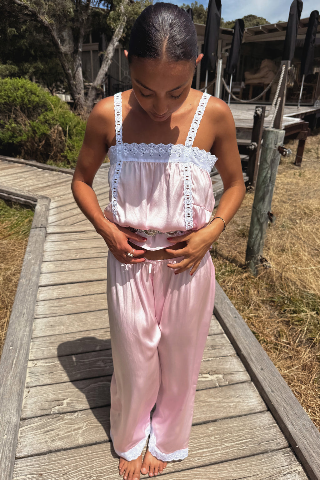 Silk Antique Summer Pant in Blush