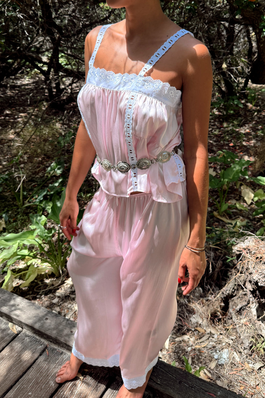 Silk Antique Summer Pant in Blush