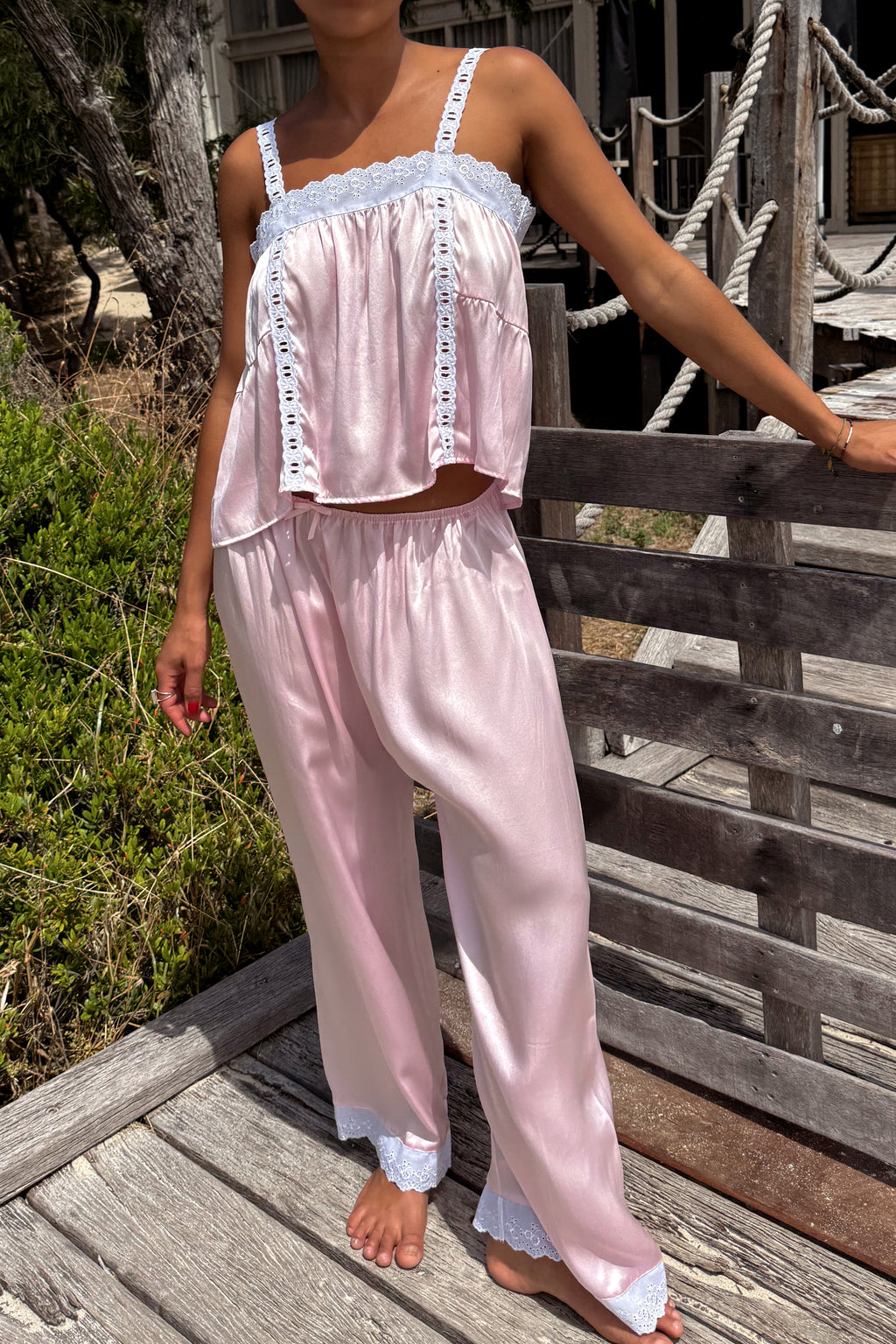Silk Antique Summer Pant in Blush