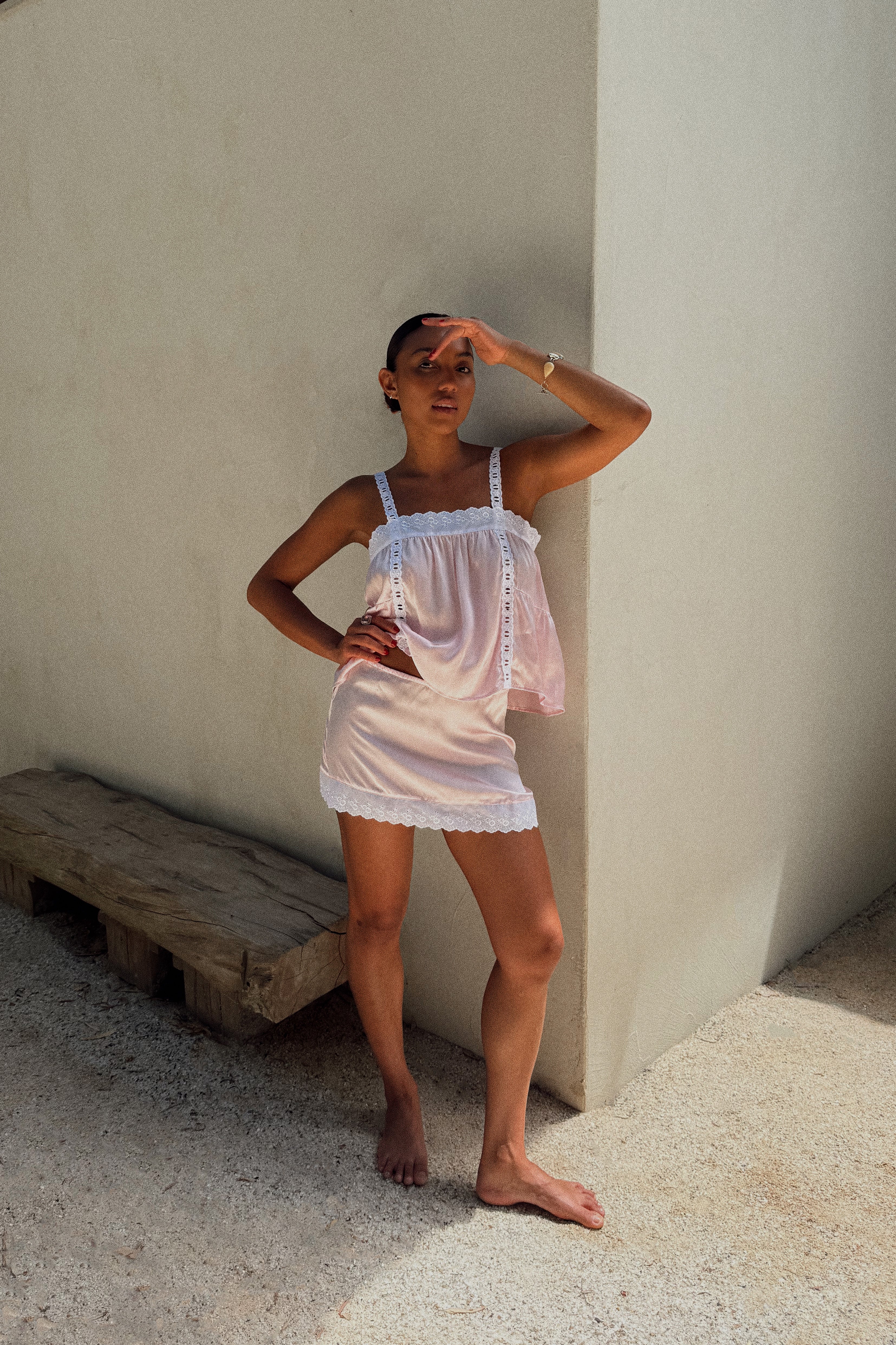 Silk Immy Top in Blush