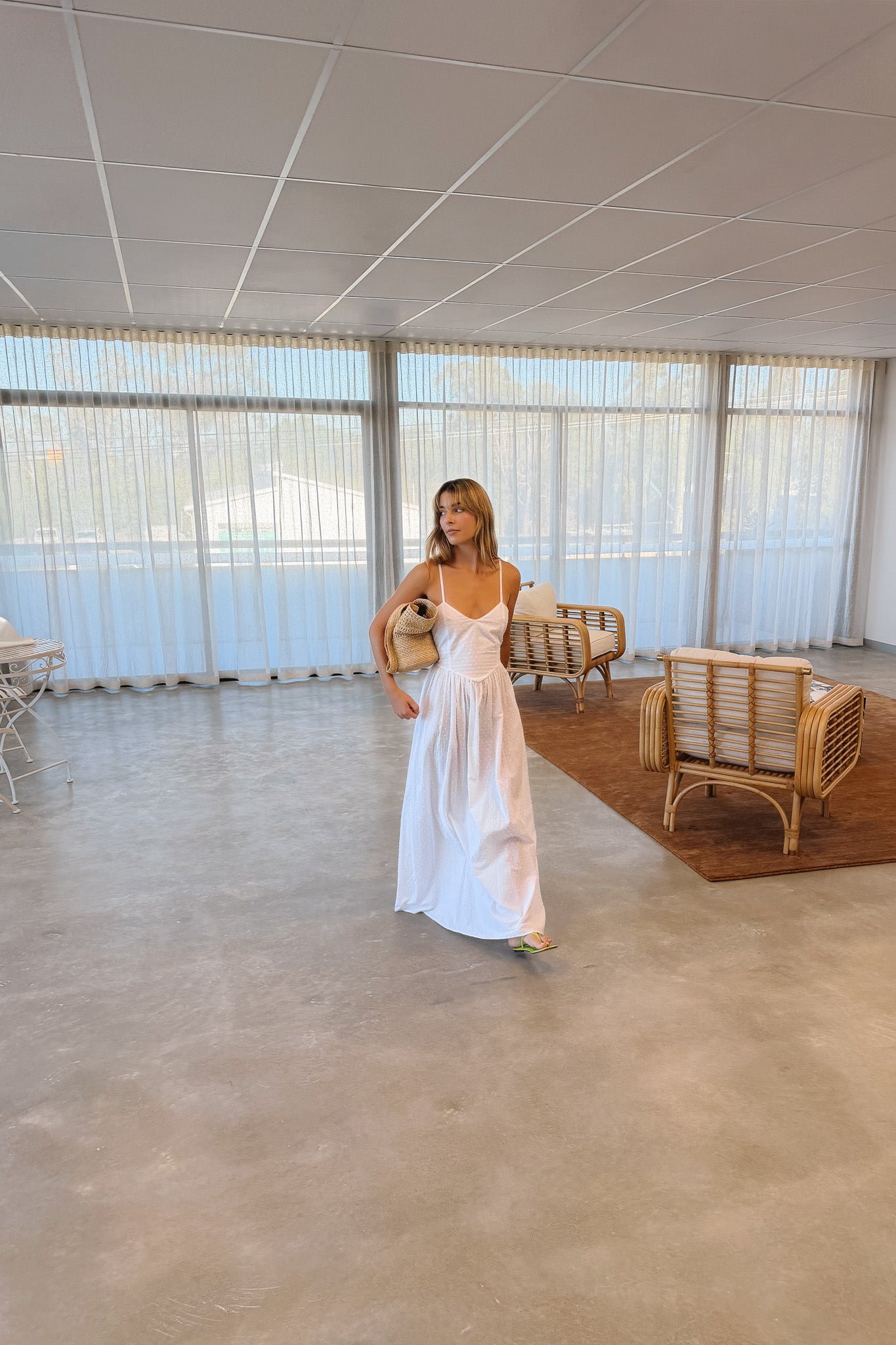 Caspian Dress in Ivory