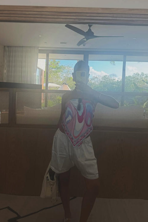 Delphine Short in Ivory Silk