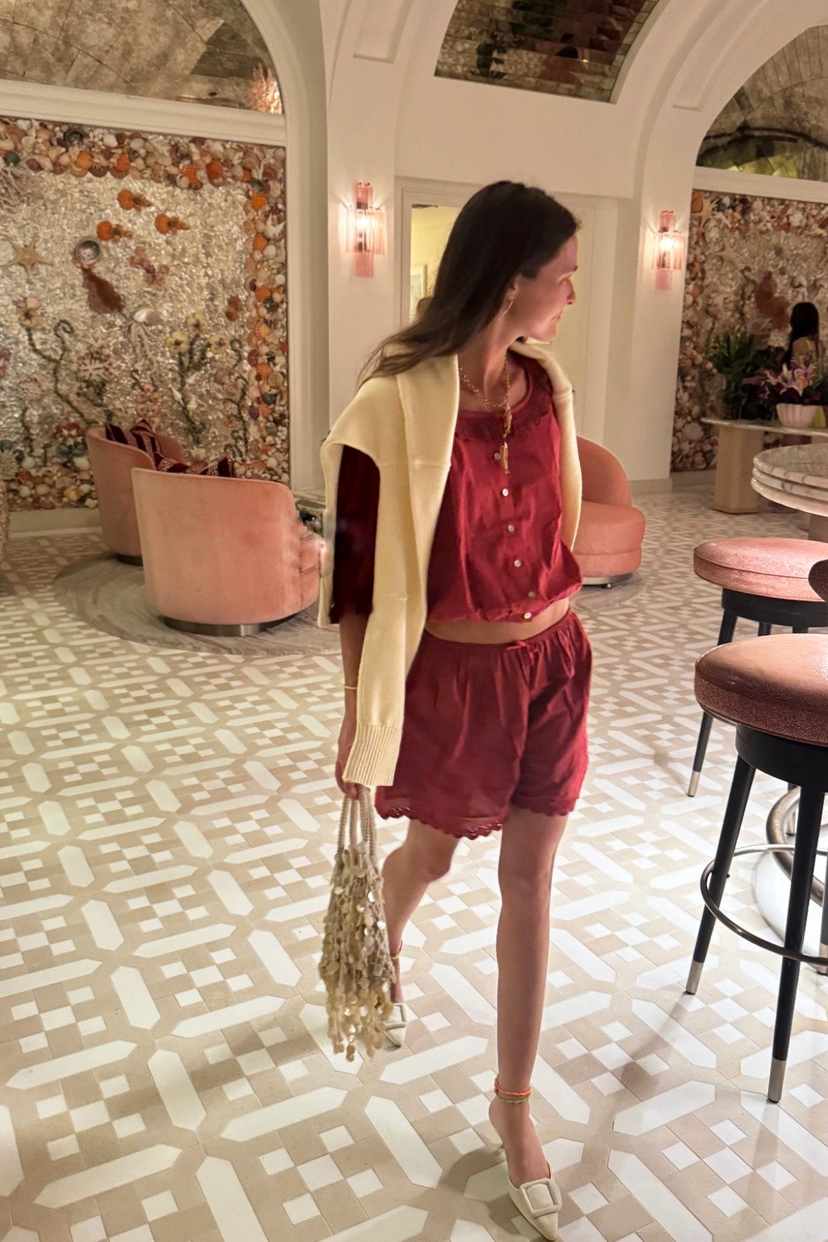 LANEWAY THE LABEL Antique Blouse in Cherry