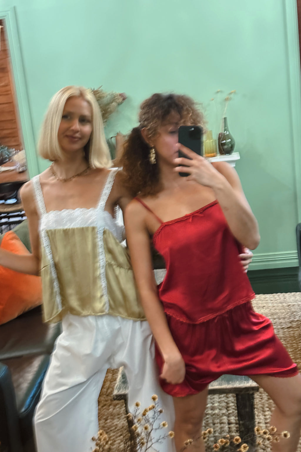 Delphine Short in Cherry Silk
