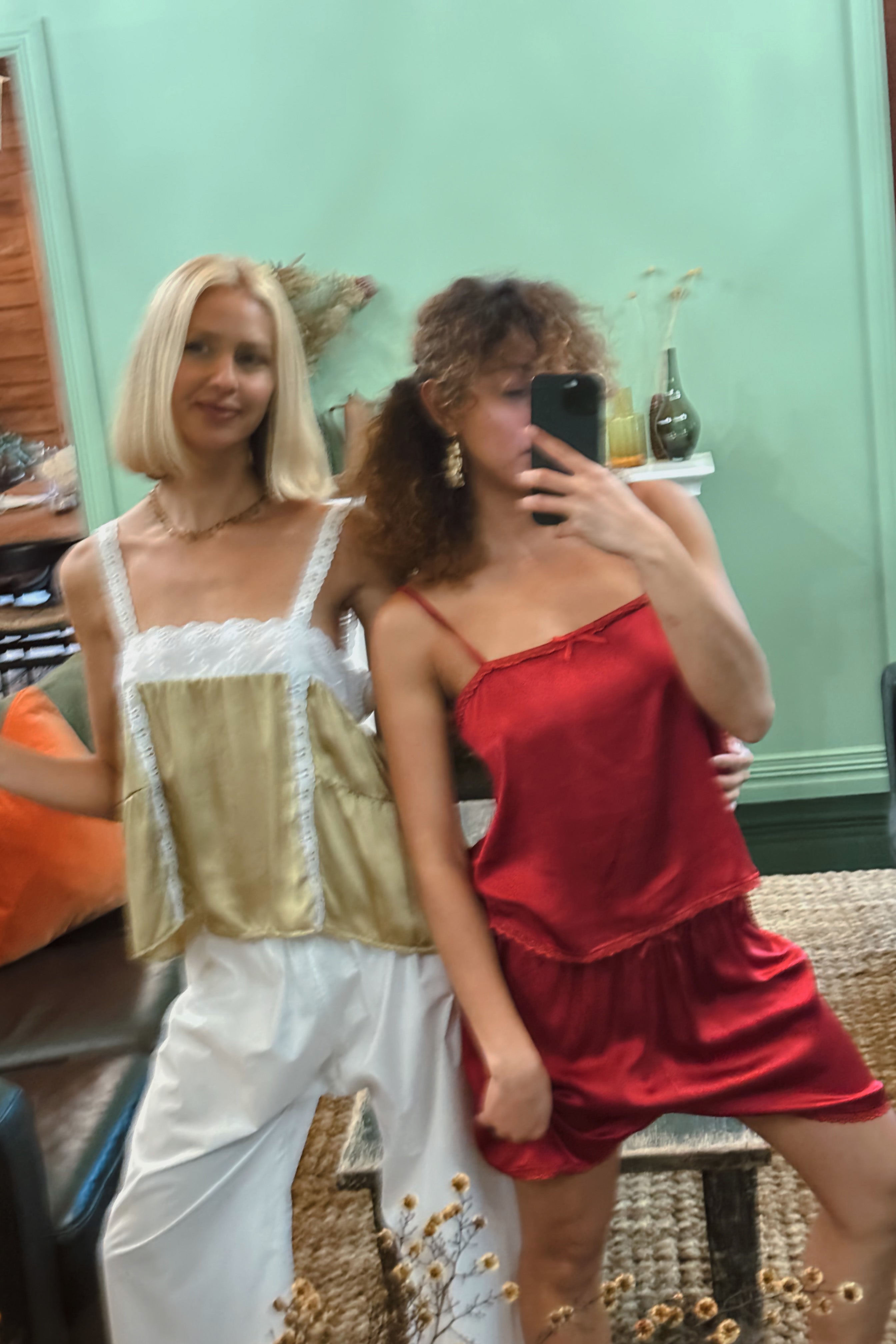 Delphine Cami in Cherry Silk