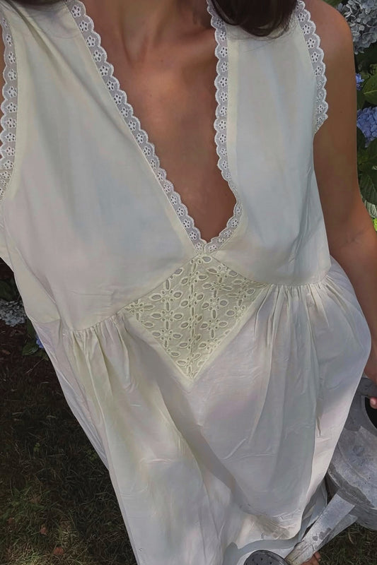 Vintage Cotton Gown in Butter