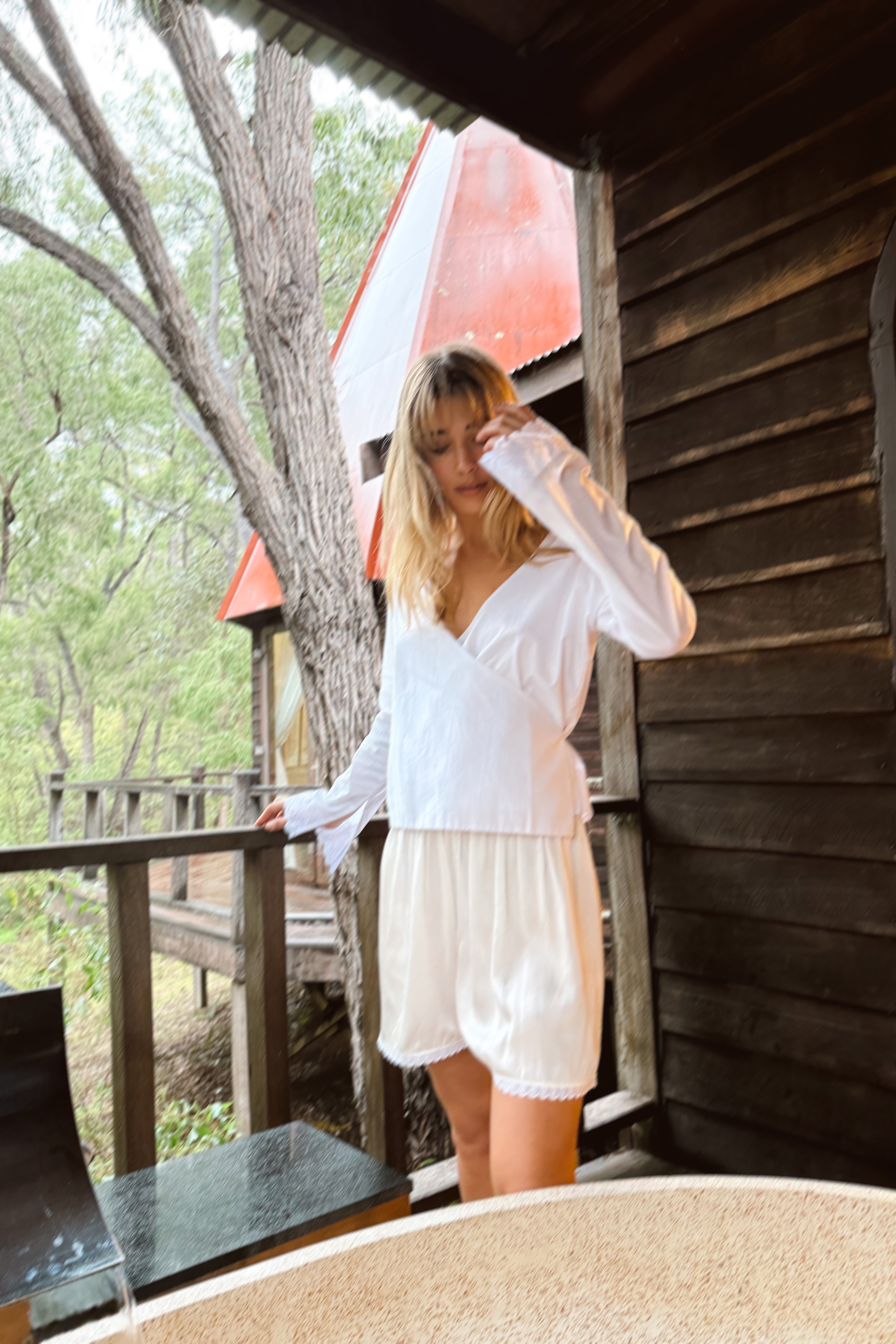 Delphine Short in Ivory Silk