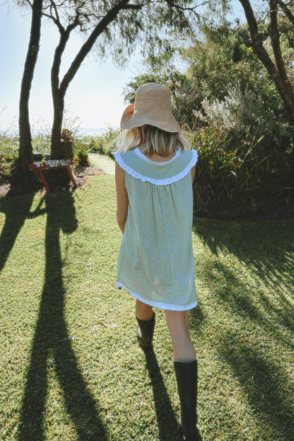 Dorian Mini Dress in Seafoam