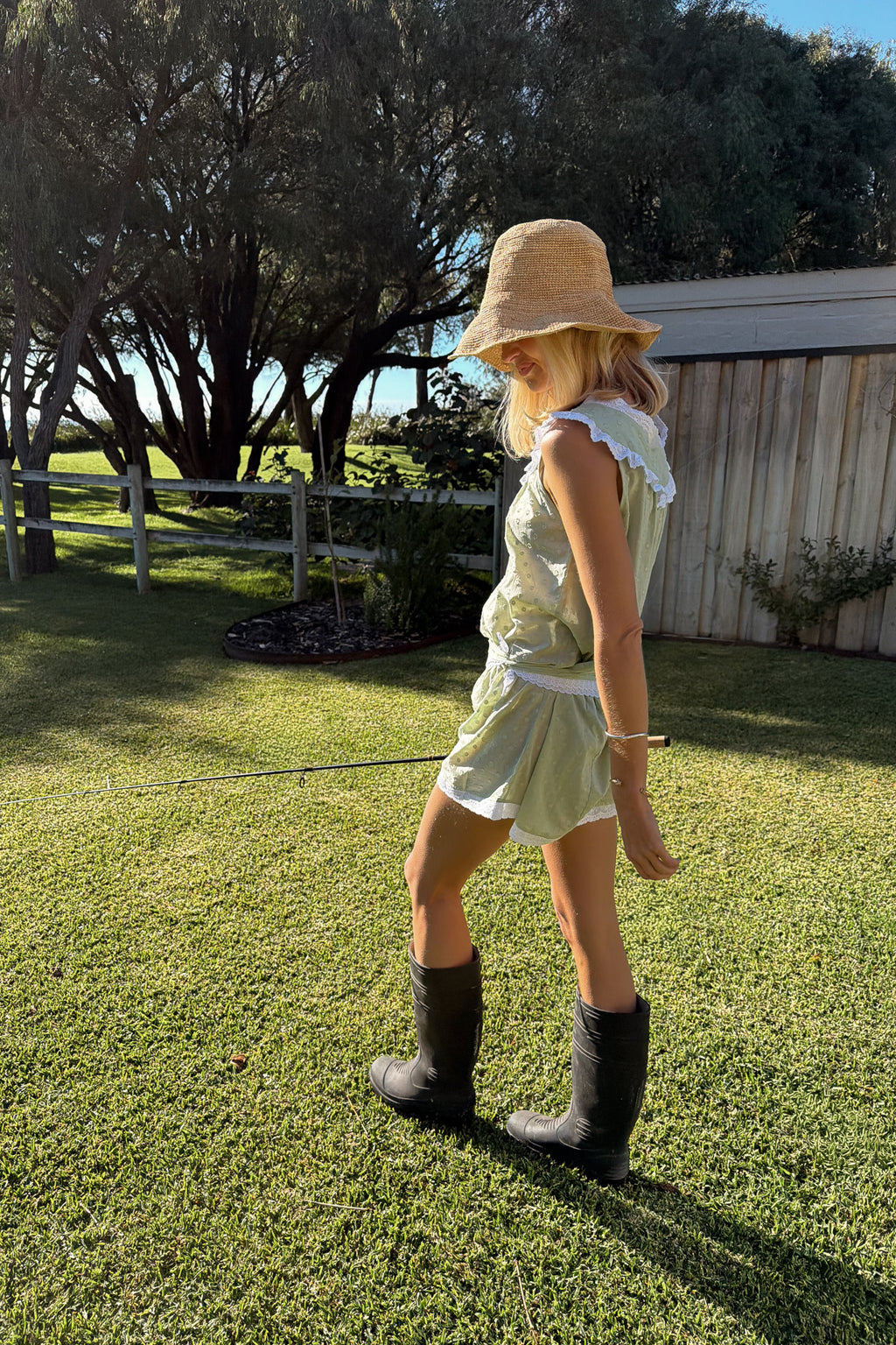 Dorian Mini Dress in Seafoam