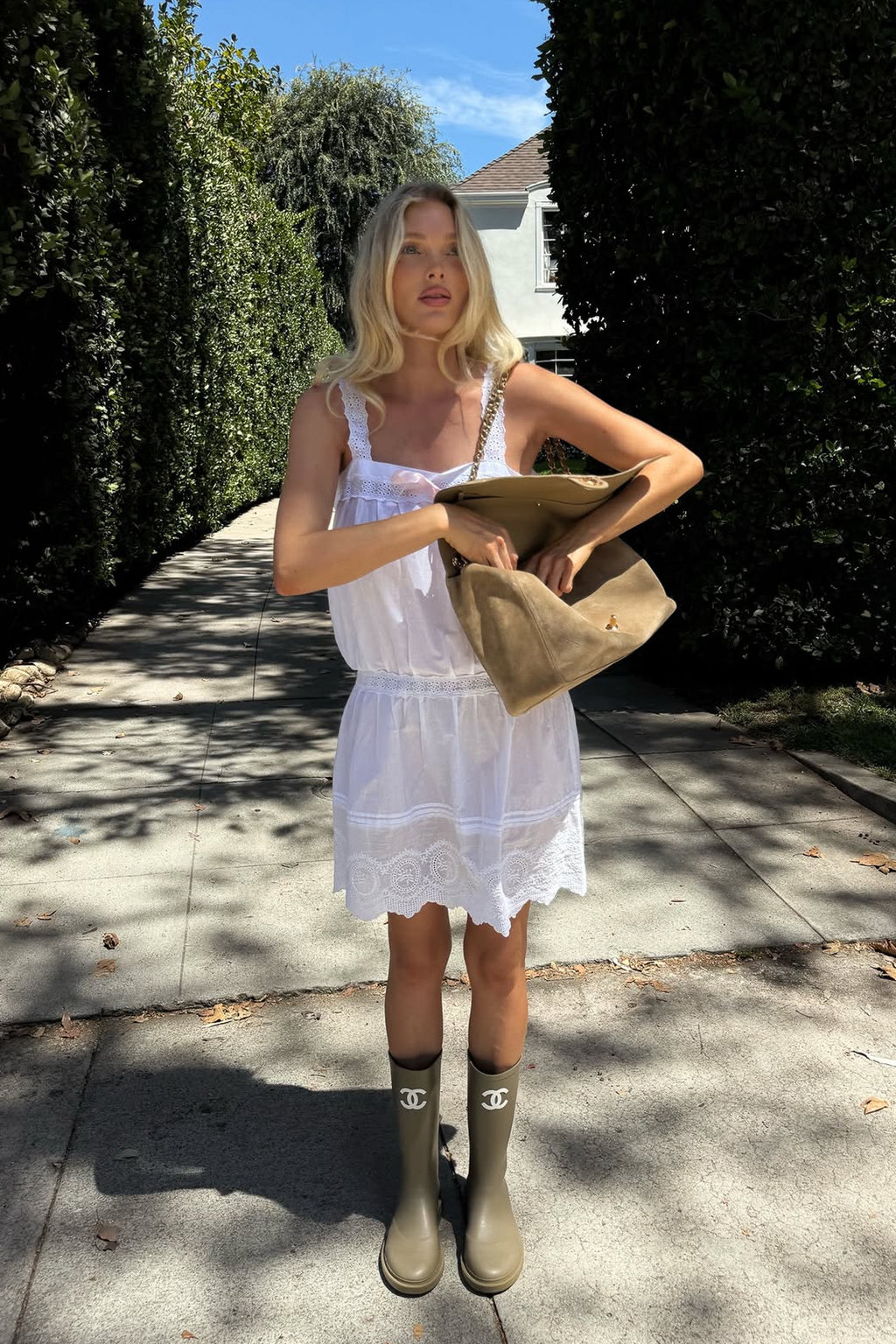 Marie Bow Dress in Ivory