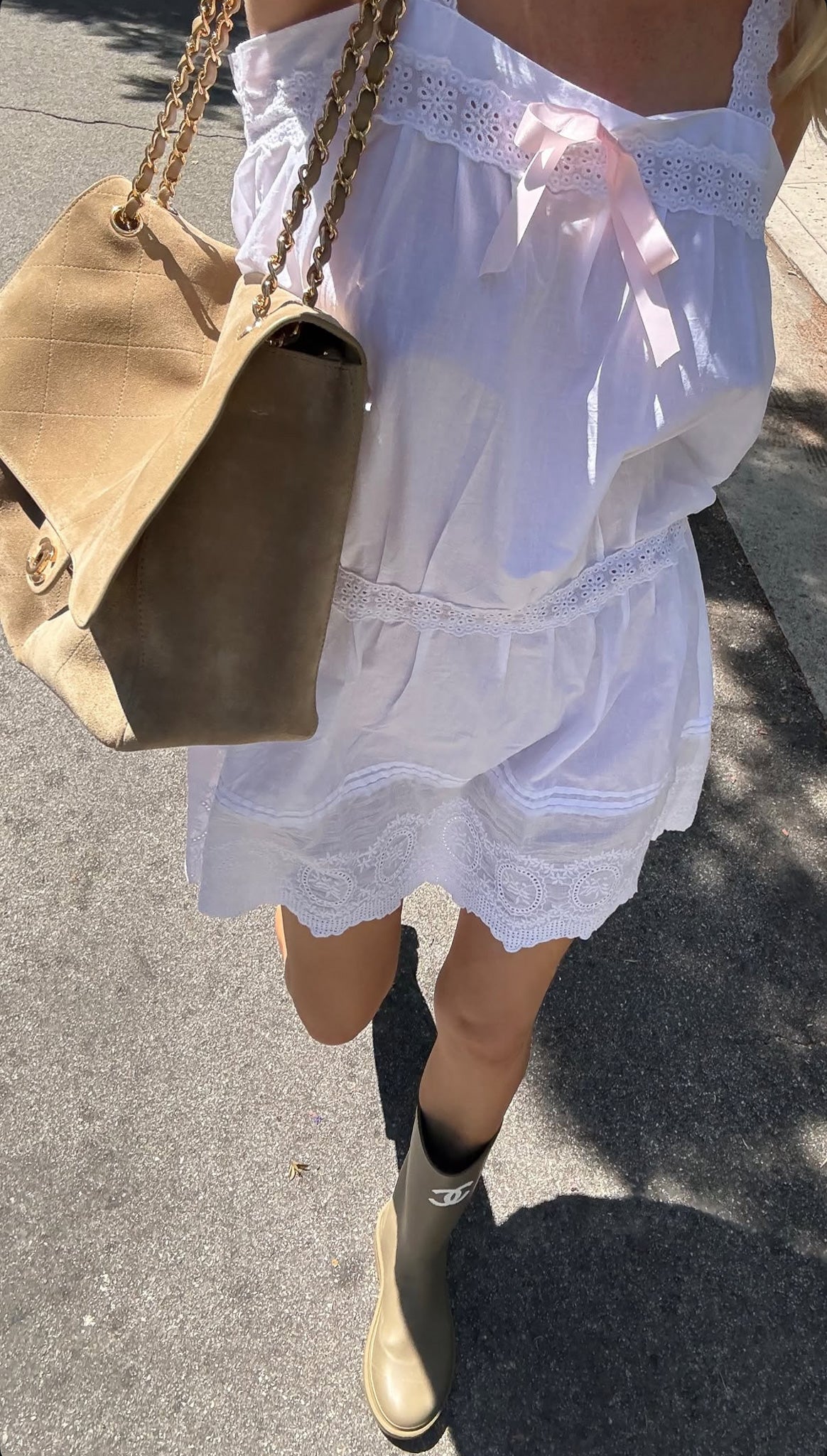 Marie Bow Dress in Ivory
