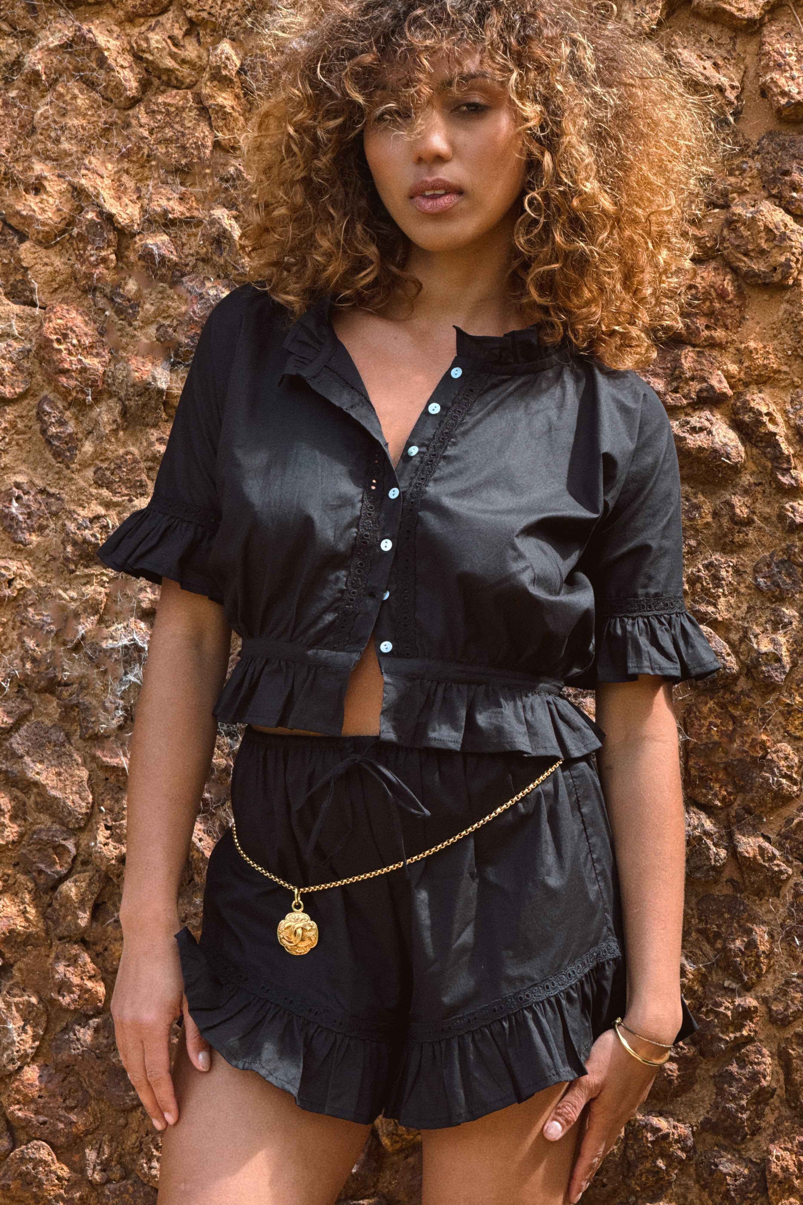 Georgiana Blouse in Noir